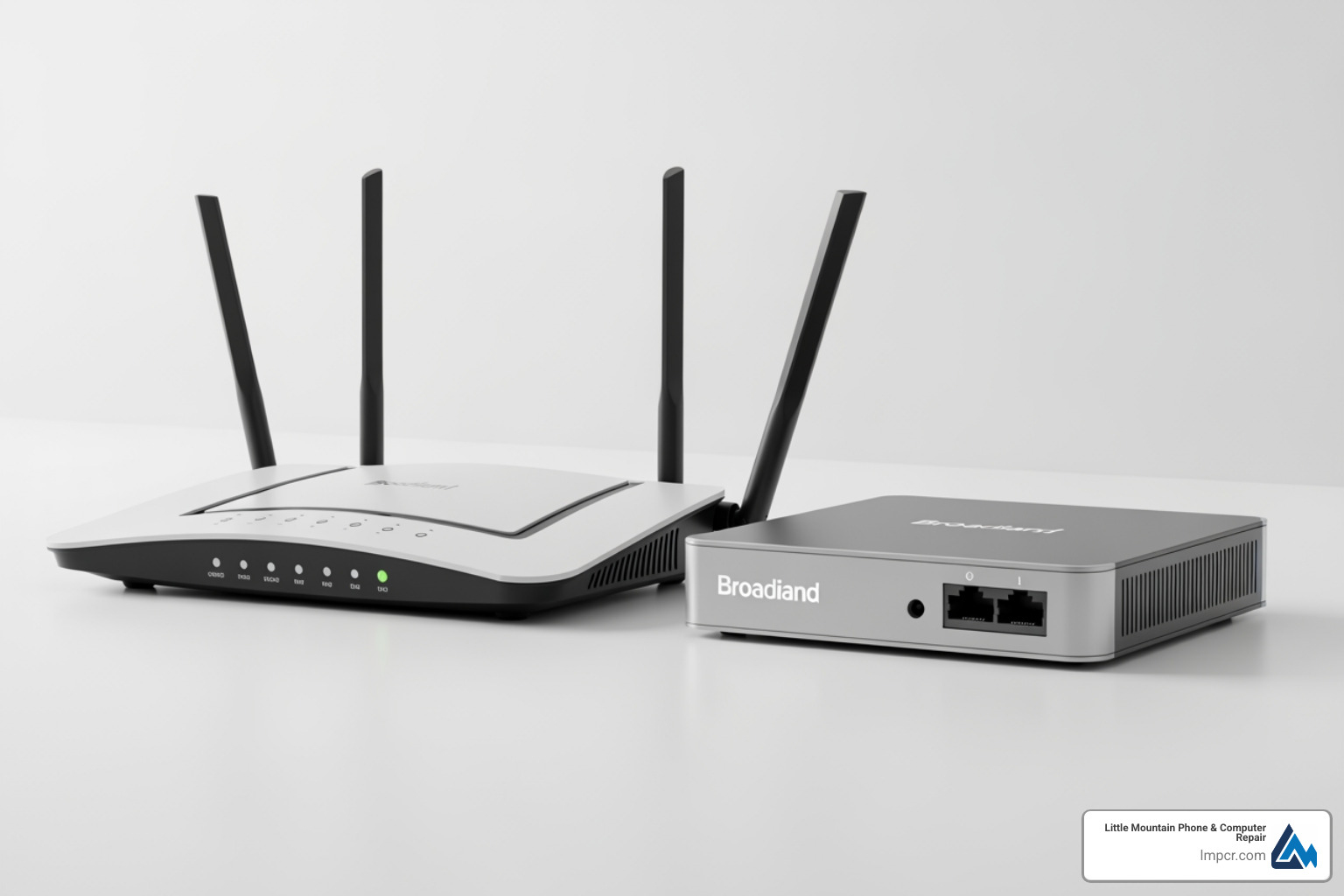 modern wireless router and modem - Home network setup
