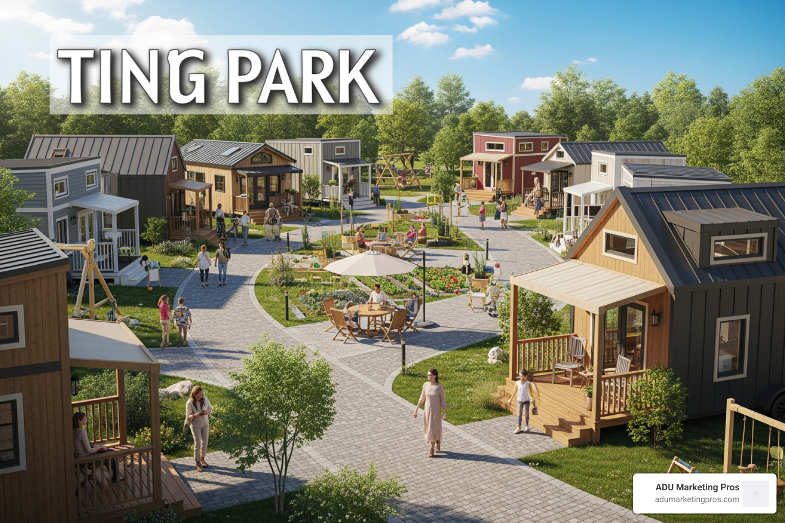 waterfront gazebo and community garden - Tiny house park