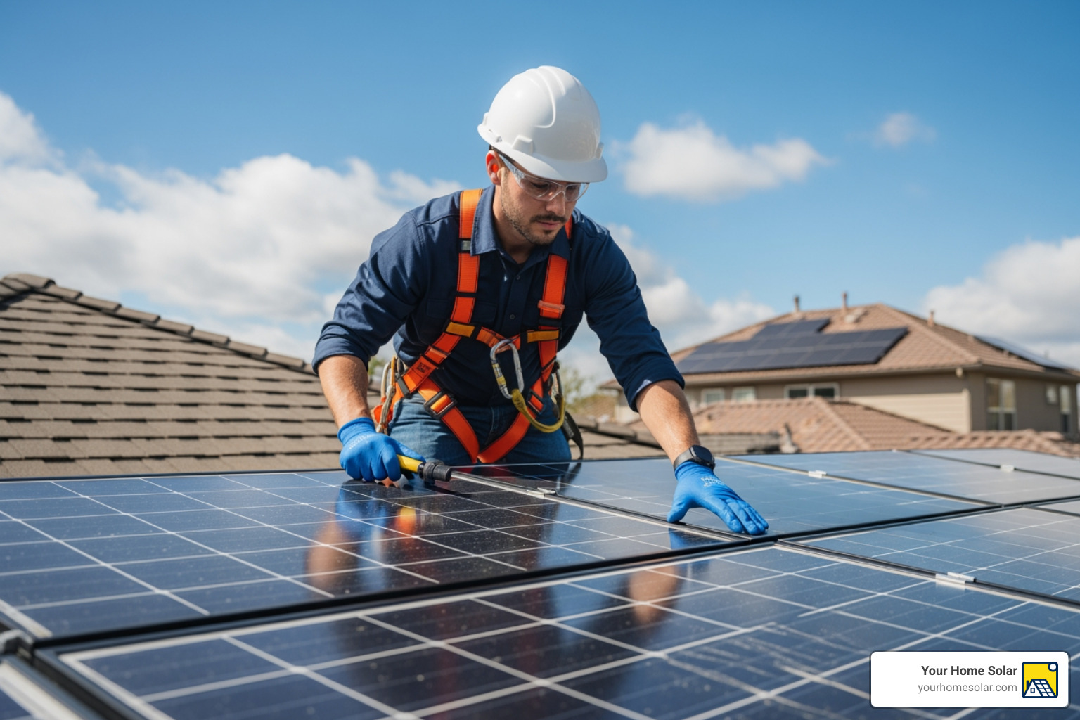 technician performing a visual inspection - solar maintenance services technician performing a visual inspection - solar maintenance services