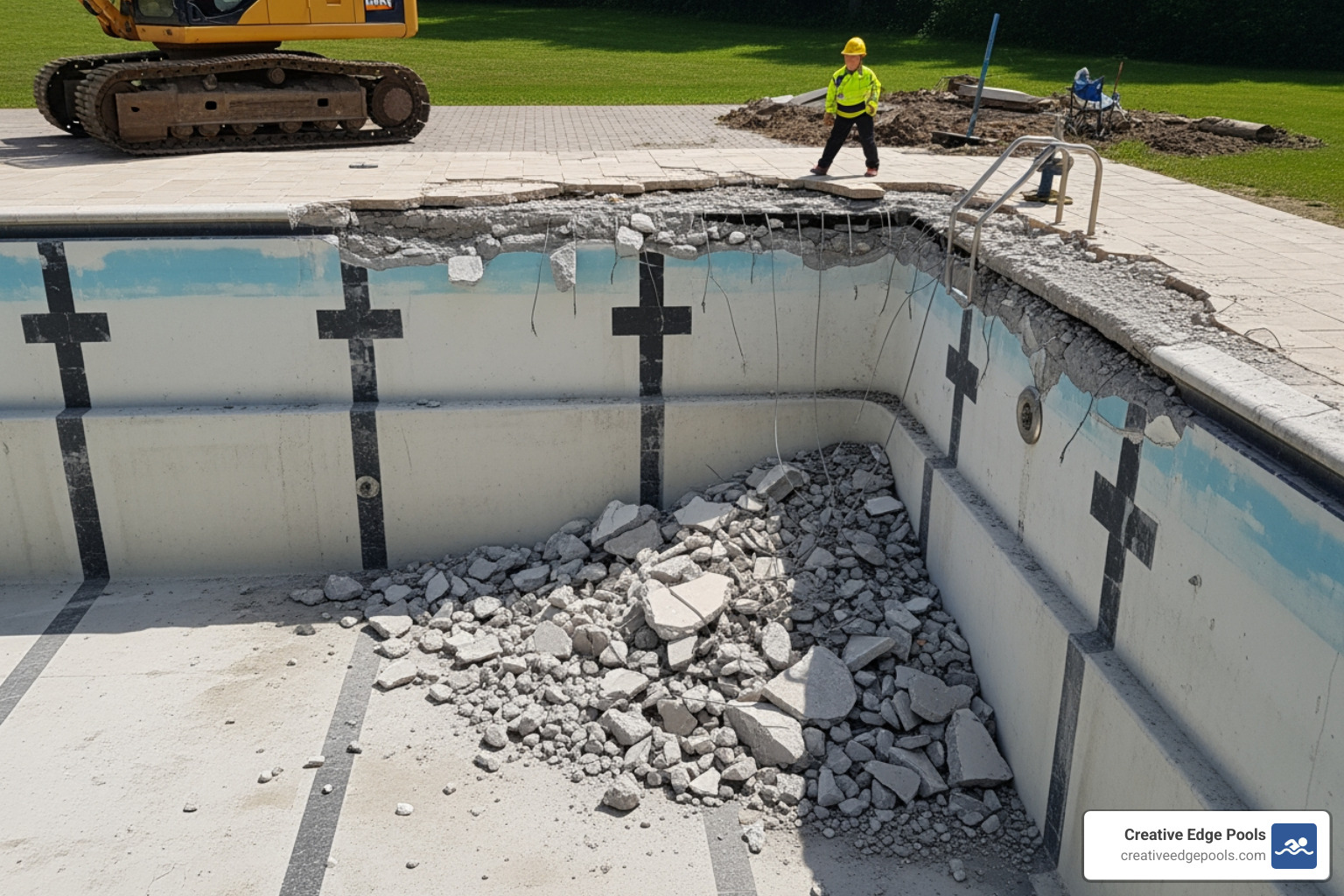 partial pool demolition - swimming pool removal