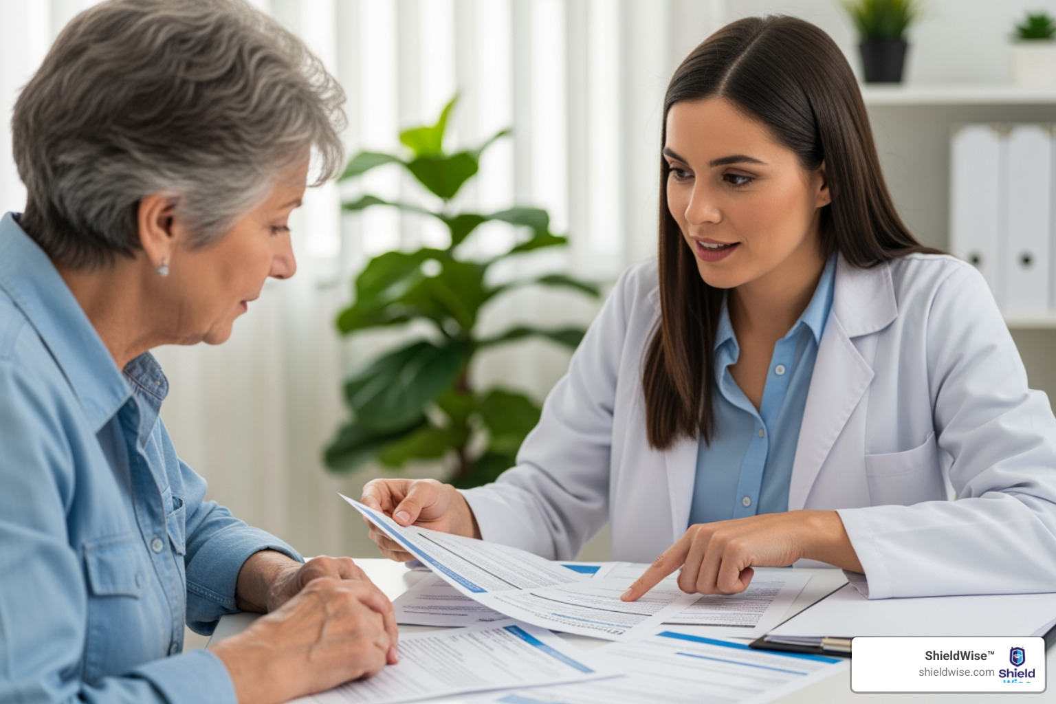 healthcare professional explaining coverage options - how much does medicare cost per month