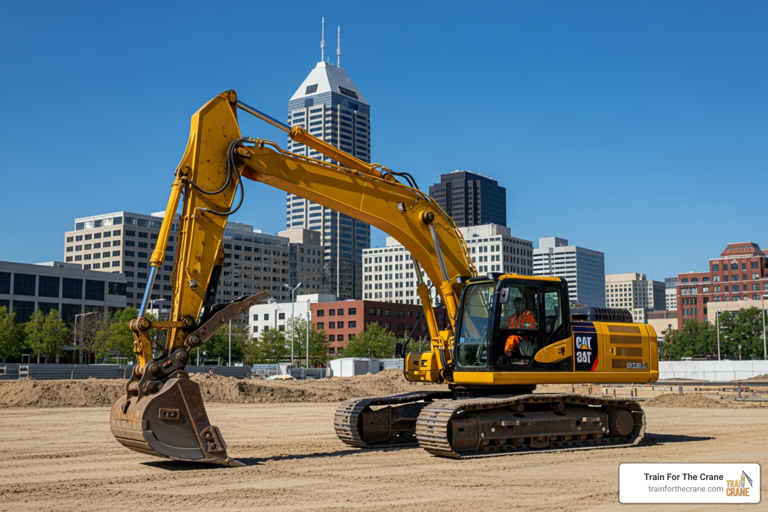 excavator at a job site in Indianapolis - heavy equipment operator Indiana