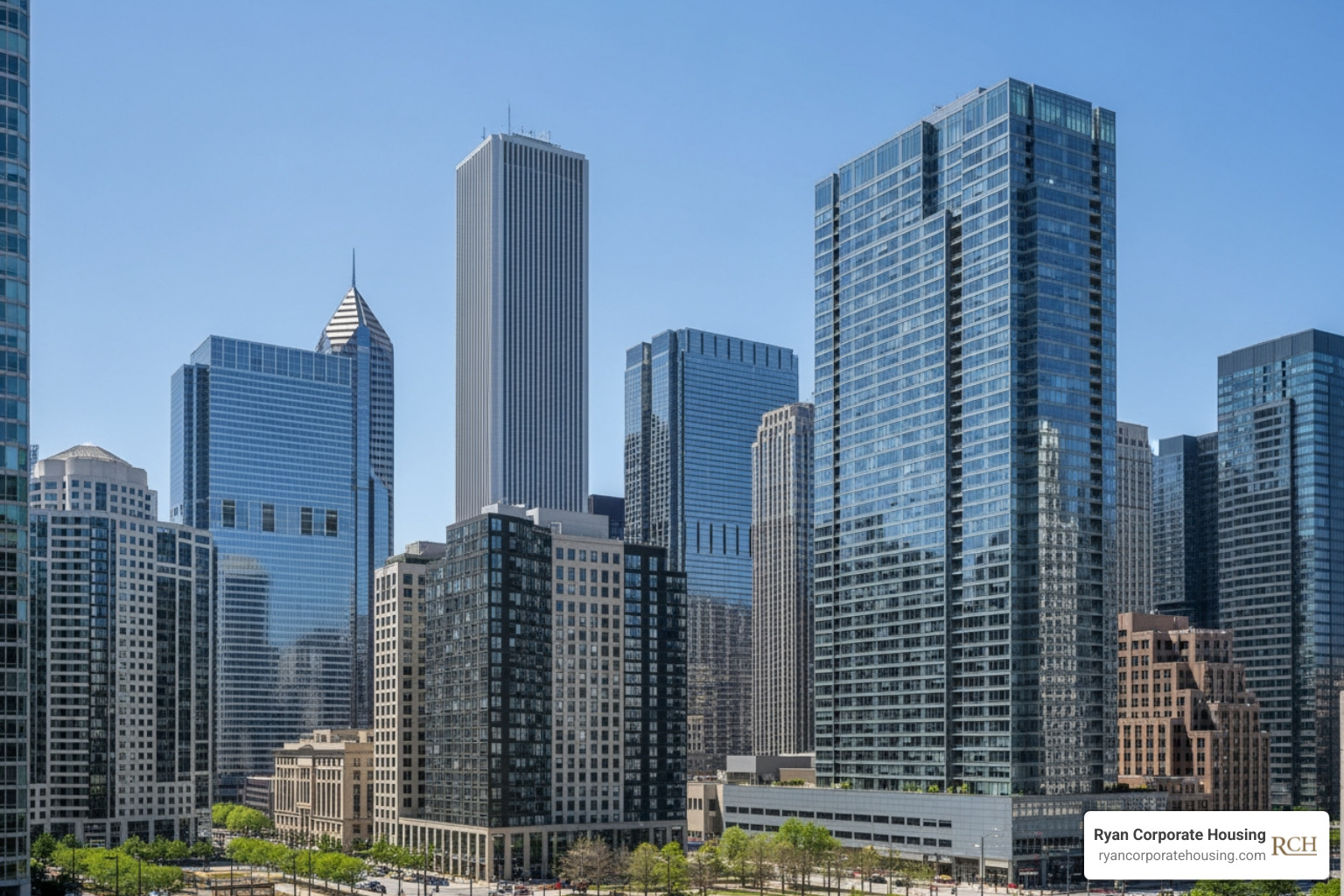Chicago downtown skyline corporate apartments - corporate apartments downtown chicago