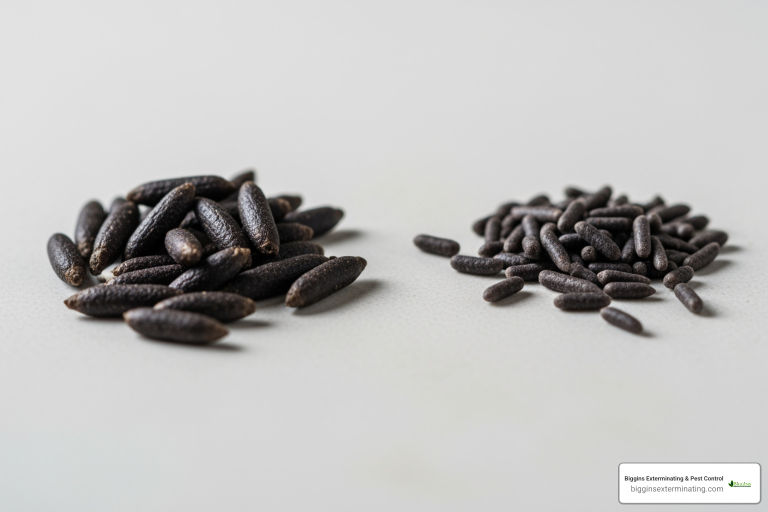 comparing rat and mouse droppings - rodent control kill rats and mices