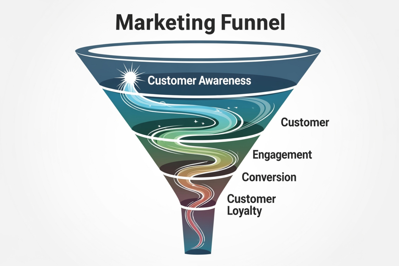 image of a marketing funnel showing lifecycle progression - Customer lifecycle marketing