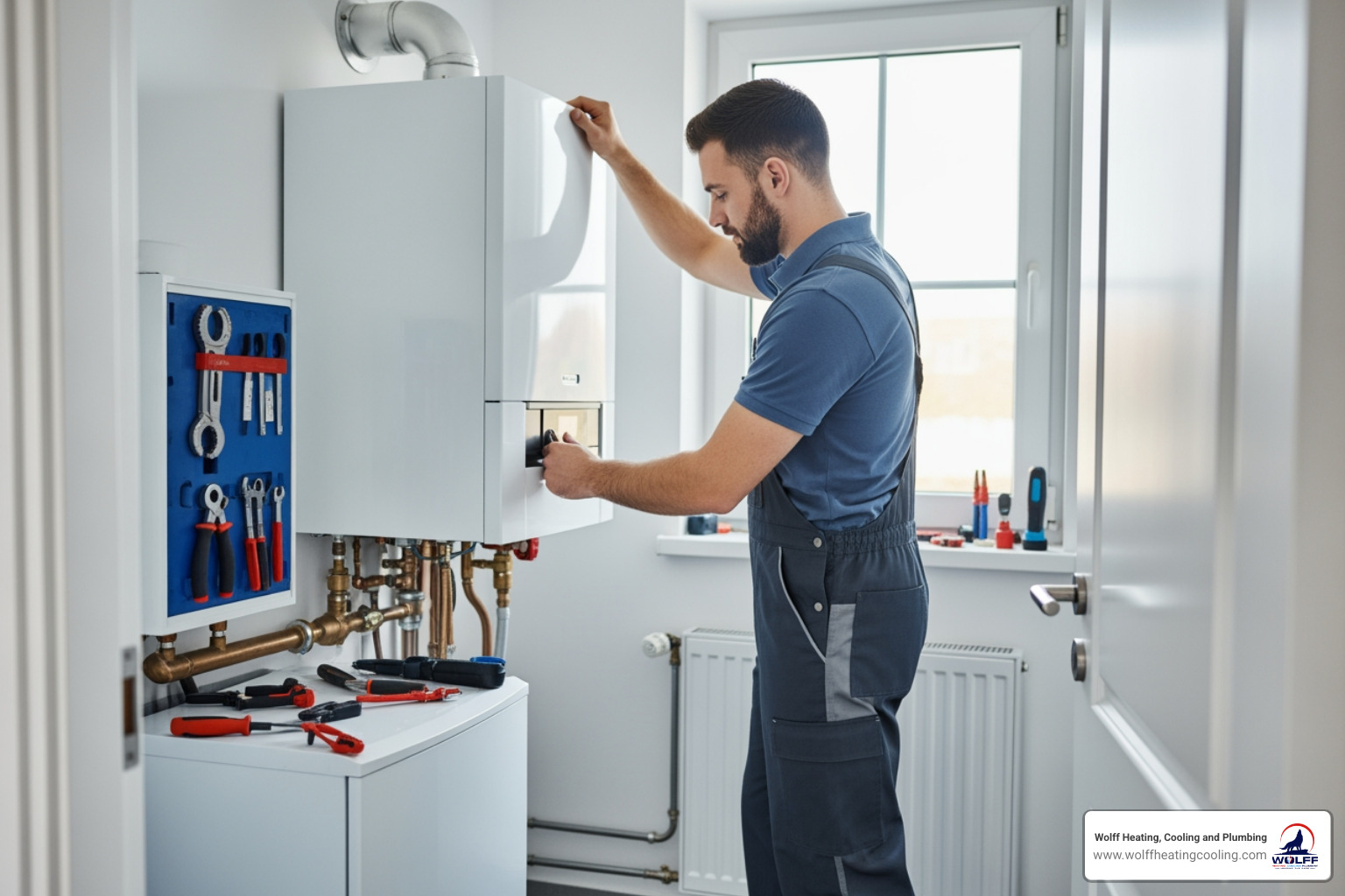 Infographic showing the emergency boiler installation process: Step 1 - Emergency call received 24/7, Step 2 - Technician arrives within 2 hours with assessment tools, Step 3 - Old boiler removal and site preparation, Step 4 - New high-efficiency boiler installation with proper venting, Step 5 - Local permit compliance and safety testing, Step 6 - System startup and homeowner walkthrough - 24 hour boiler installation in rio rancho, nm Infographic showing the emergency boiler installation process: Step 1 - Emergency call received 24/7, Step 2 - Technician arrives within 2 hours with assessment tools, Step 3 - Old boiler removal and site preparation, Step 4 - New high-efficiency boiler installation with proper venting, Step 5 - Local permit compliance and safety testing, Step 6 - System startup and homeowner walkthrough - 24 hour boiler installation in rio rancho, nm