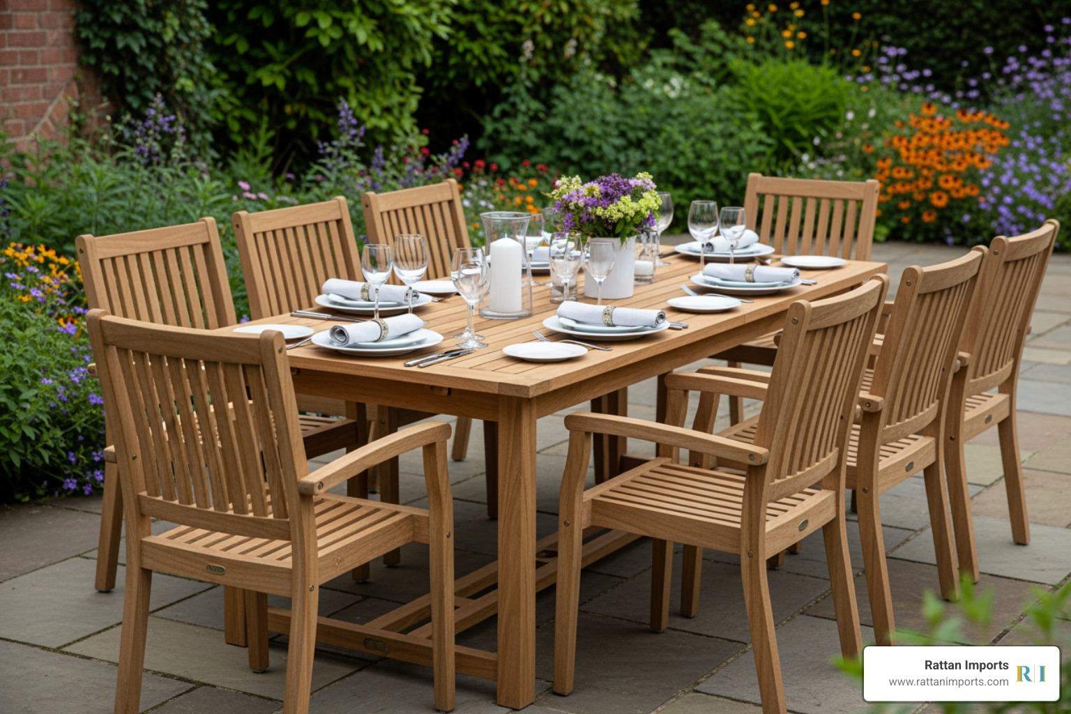 outdoor teak dining set