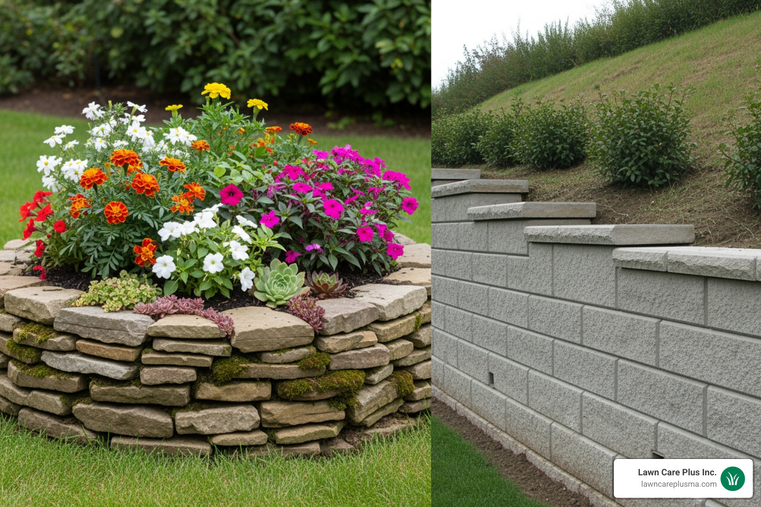 Comparison of garden walls and retaining walls - landscape block wall Comparison of garden walls and retaining walls - landscape block wall