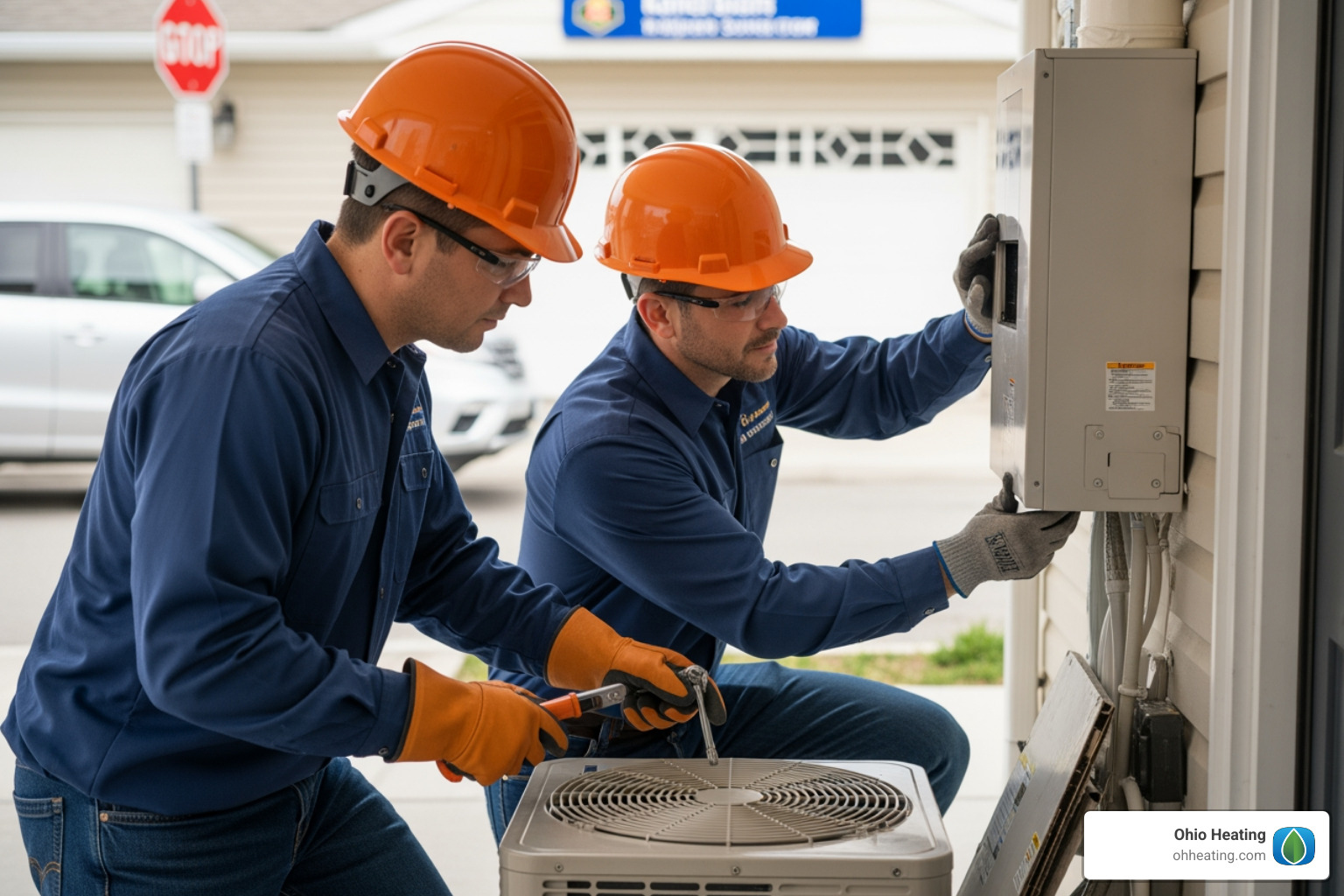 technician inspecting a mini-split system - Ductless mini-split maintenance technician inspecting a mini-split system - Ductless mini-split maintenance