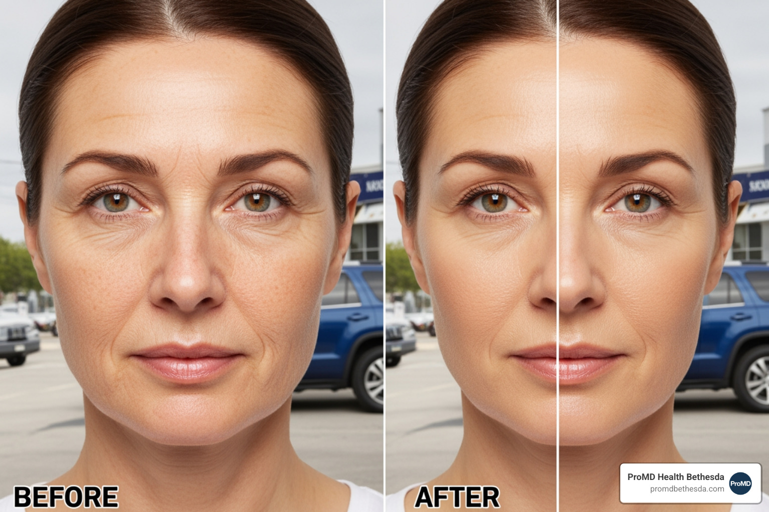 Skin with and without filler comparison - dermal fillers Bethesda