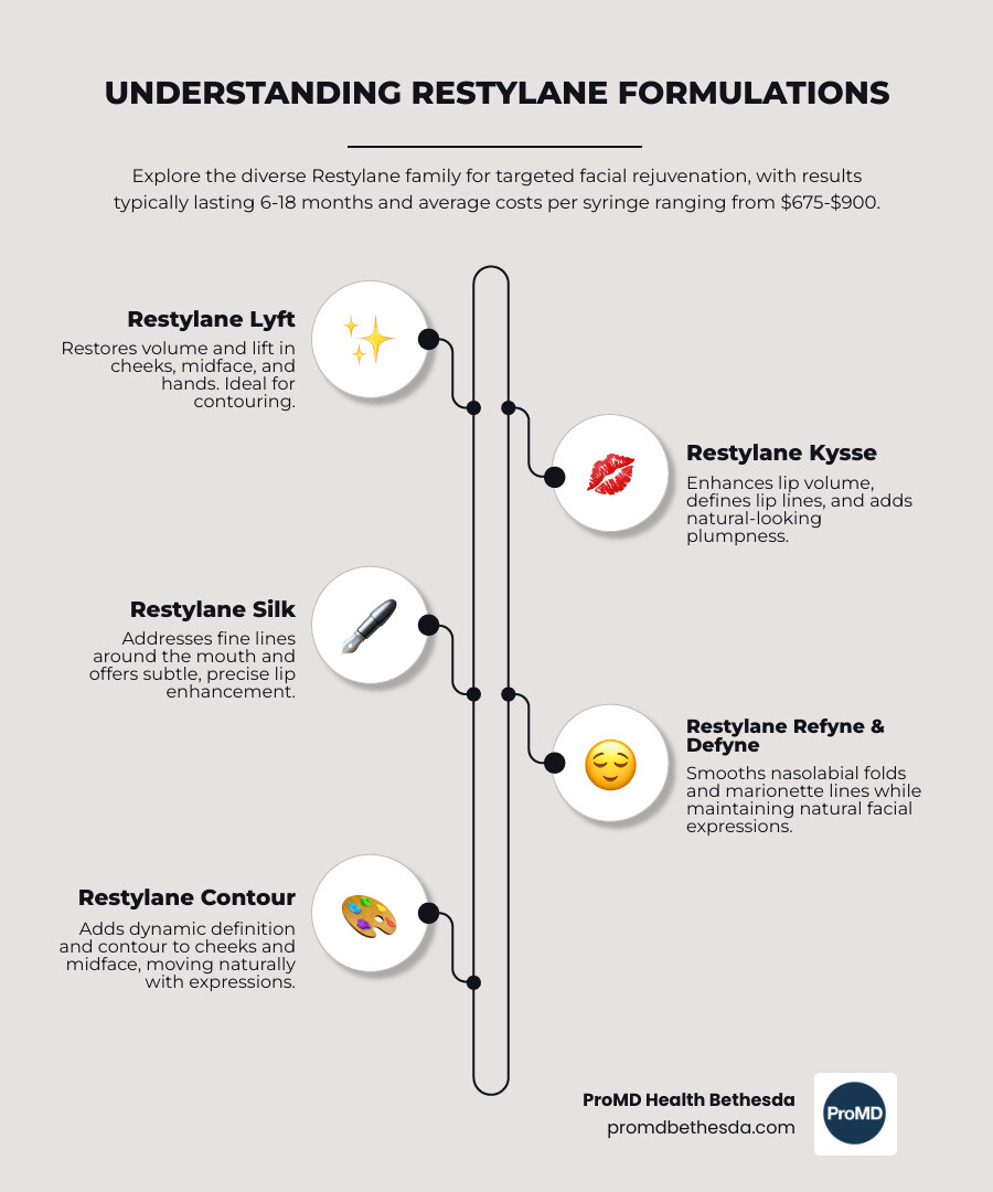 Infographic showing the different Restylane product types, their target treatment areas including lips, cheeks, nasolabial folds, under-eyes, and hands, duration of results ranging from 6-18 months, and average cost per syringe from $675-$900 - Restylane bethesda infographic infographic-line-5-steps-elegant_beige Infographic showing the different Restylane product types, their target treatment areas including lips, cheeks, nasolabial folds, under-eyes, and hands, duration of results ranging from 6-18 months, and average cost per syringe from $675-$900 - Restylane bethesda infographic infographic-line-5-steps-elegant_beige