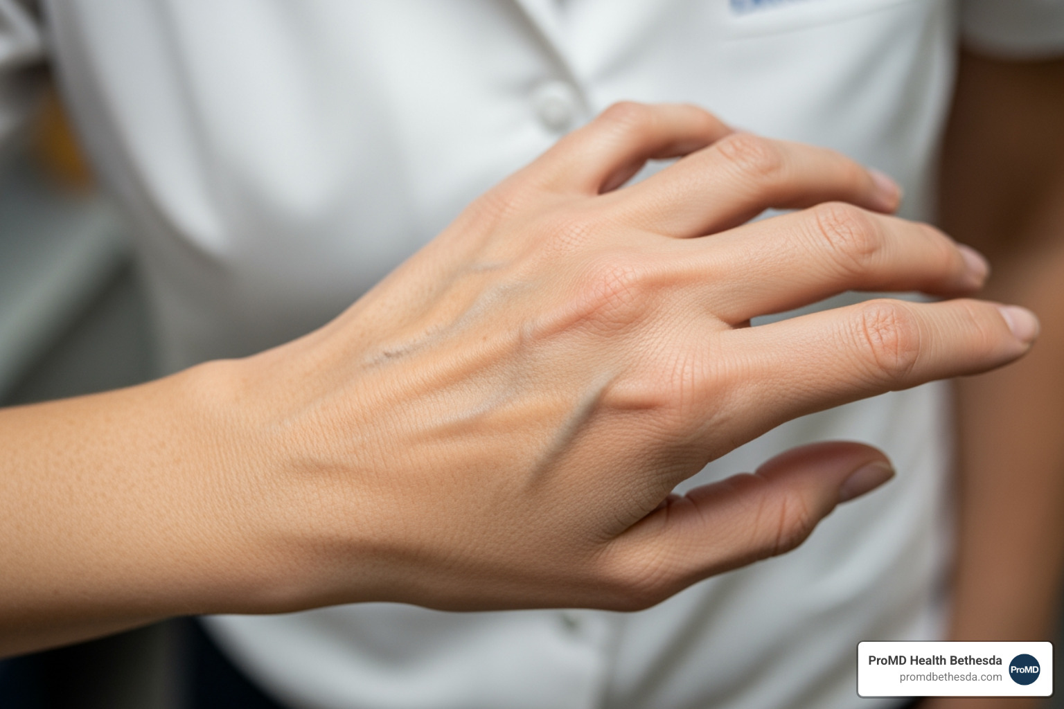Hand rejuvenation results showing improved volume and reduced visibility of veins and tendons - Radiesse bethesda