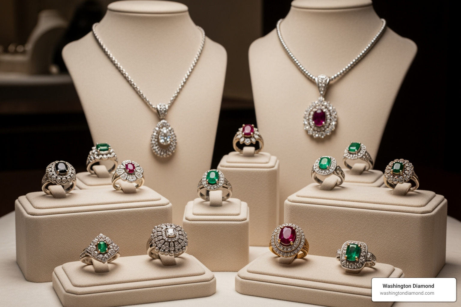estate jewelry collection including rings and necklaces - find a jewelry appraiser near me
