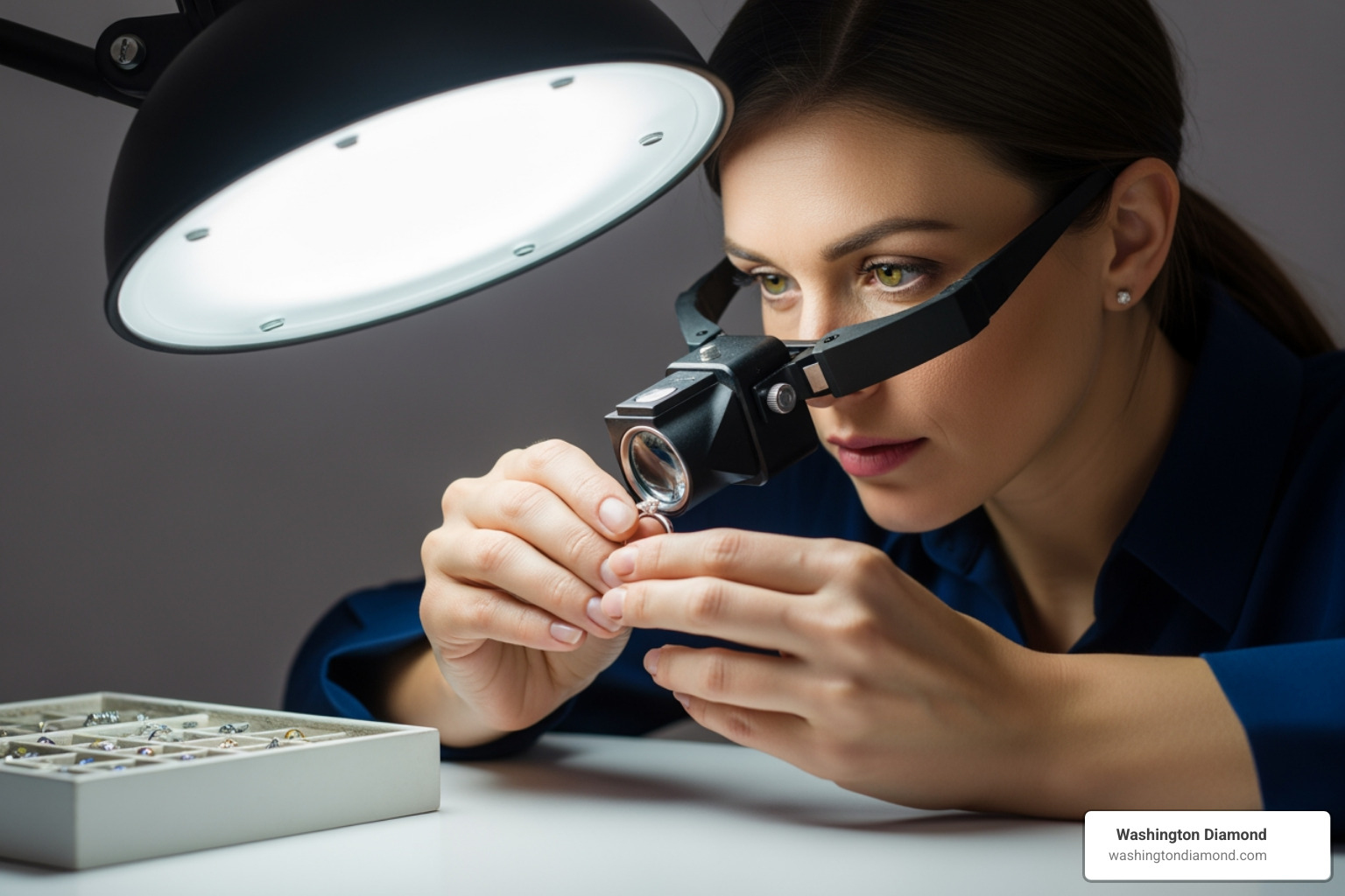 jewelry appraiser examining diamond ring - find a jewelry appraiser near me