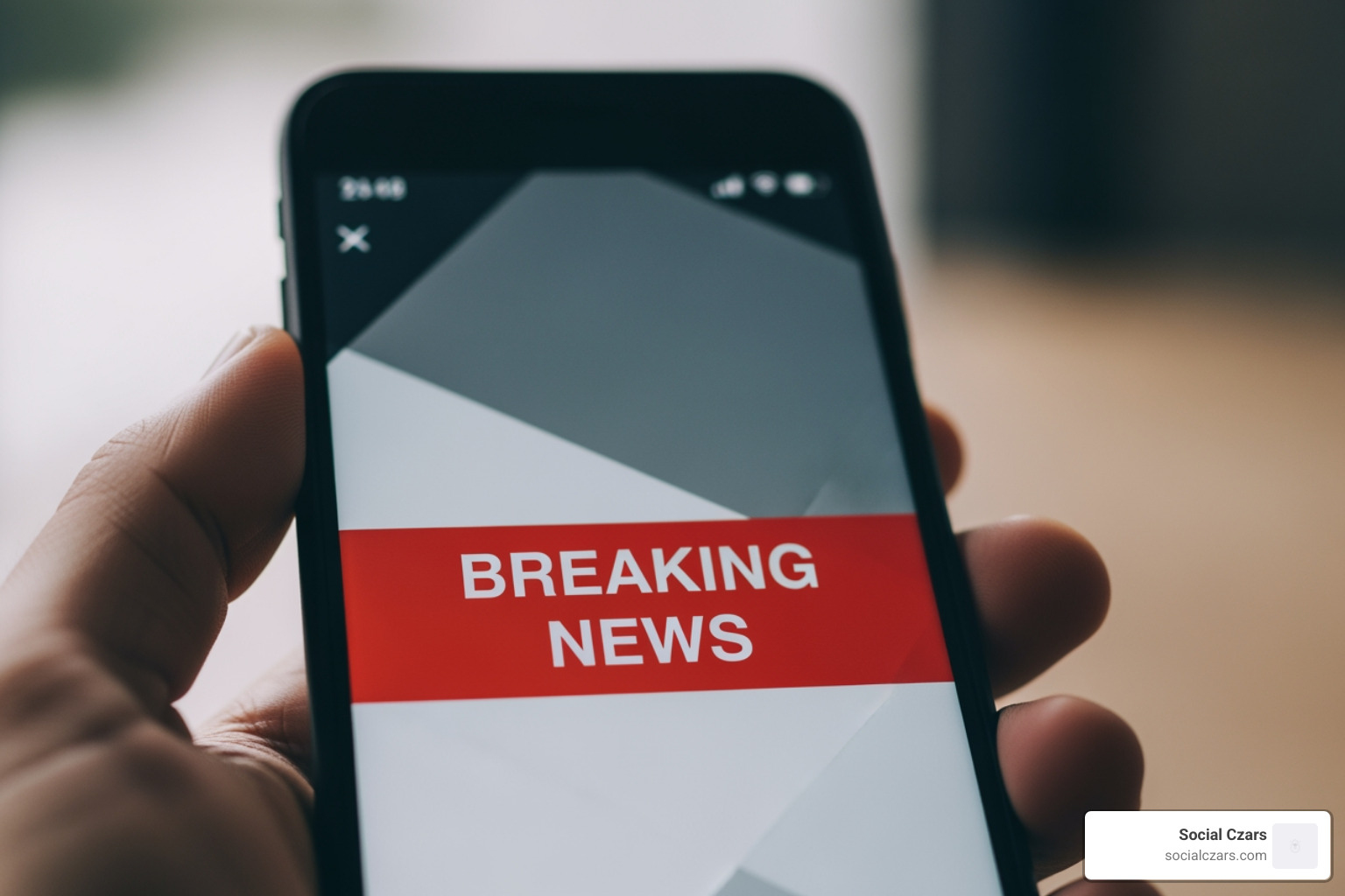 smartphone with breaking news alerts - digital crisis management