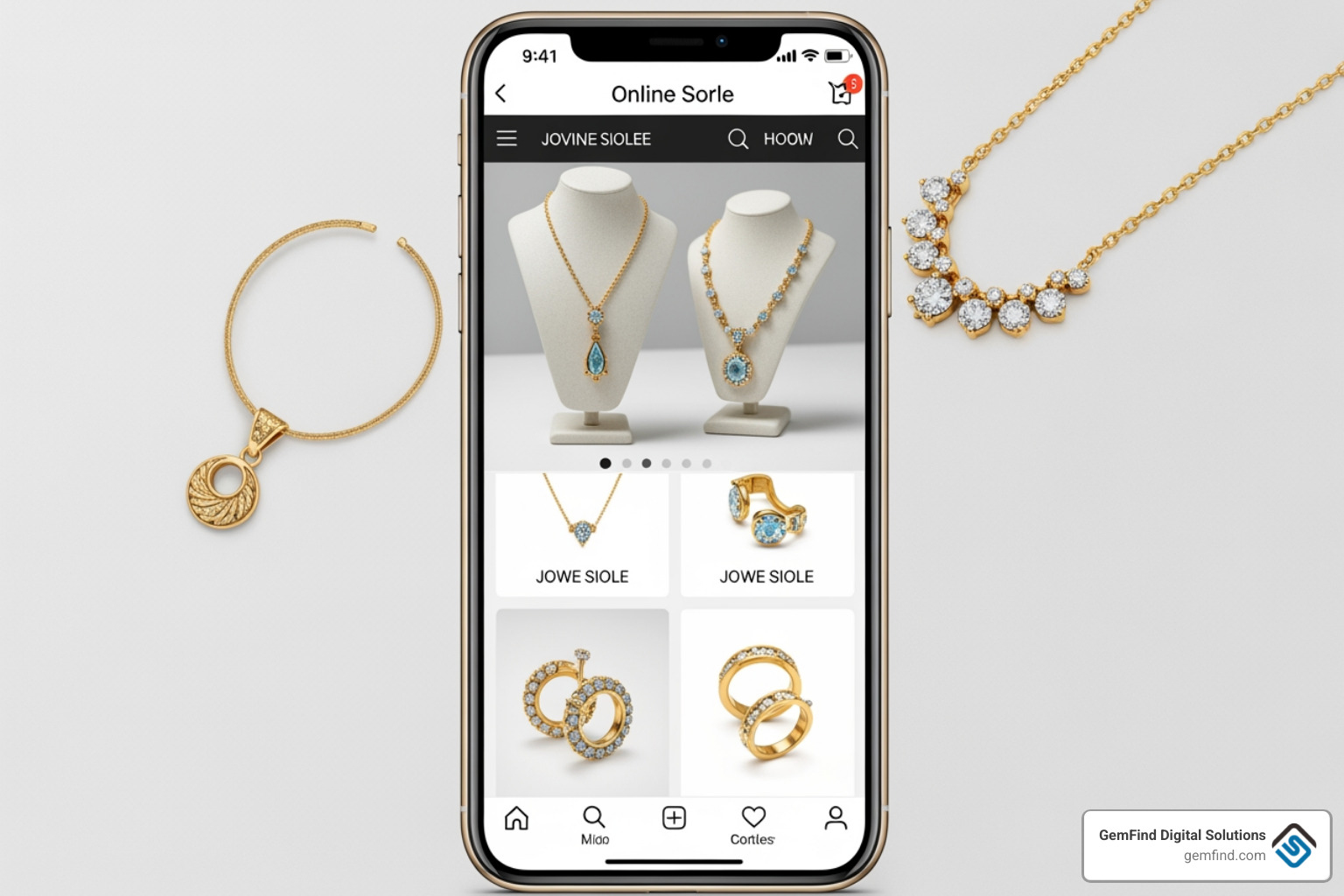 jewelry store on mobile device - shopify seo for jewelry stores