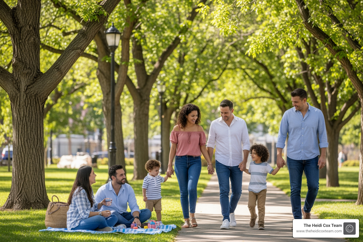 A family enjoying a park in the Park Hill neighborhood - Financial planning Denver A family enjoying a park in the Park Hill neighborhood - Financial planning Denver