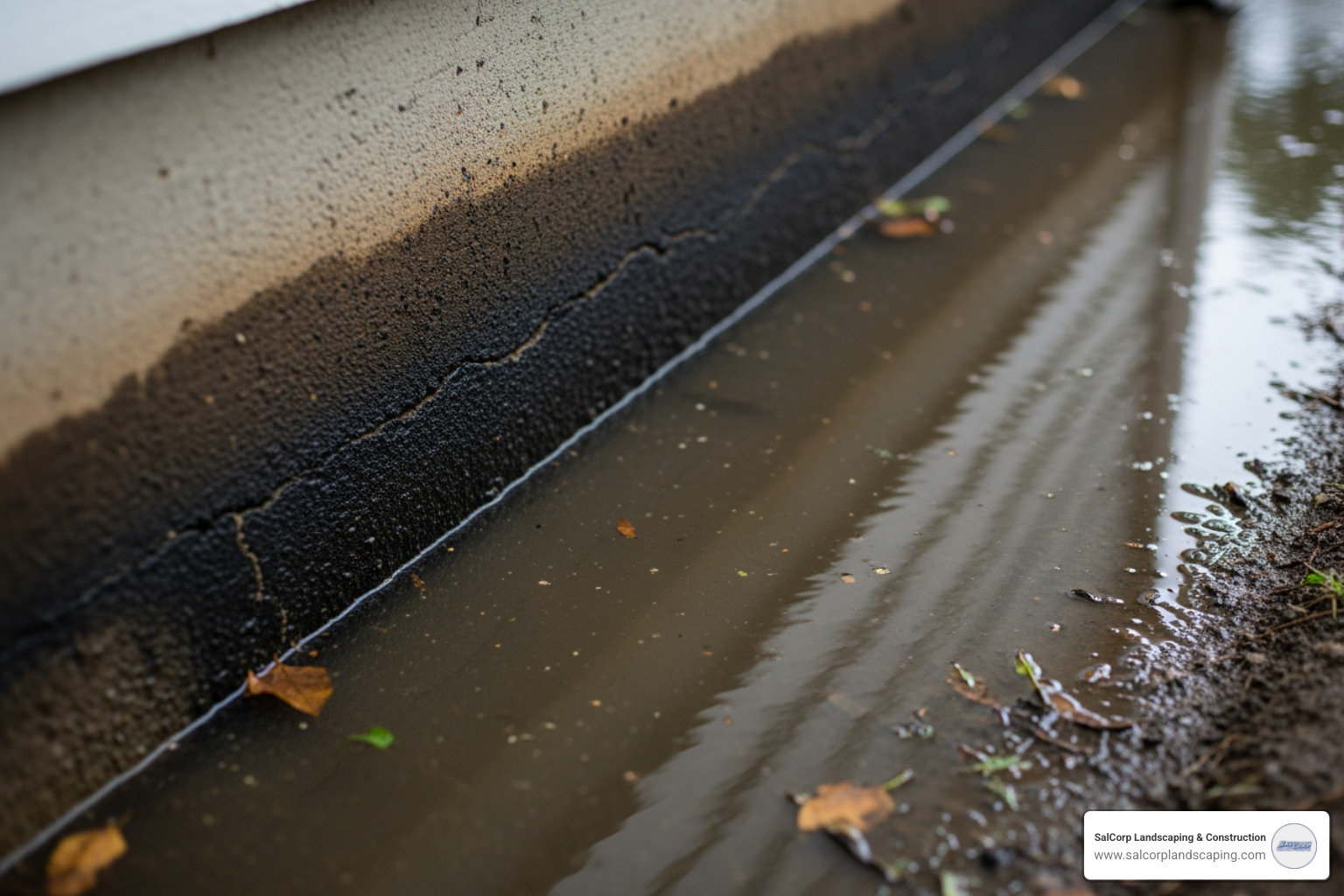 home foundation with water pooling - yard drains