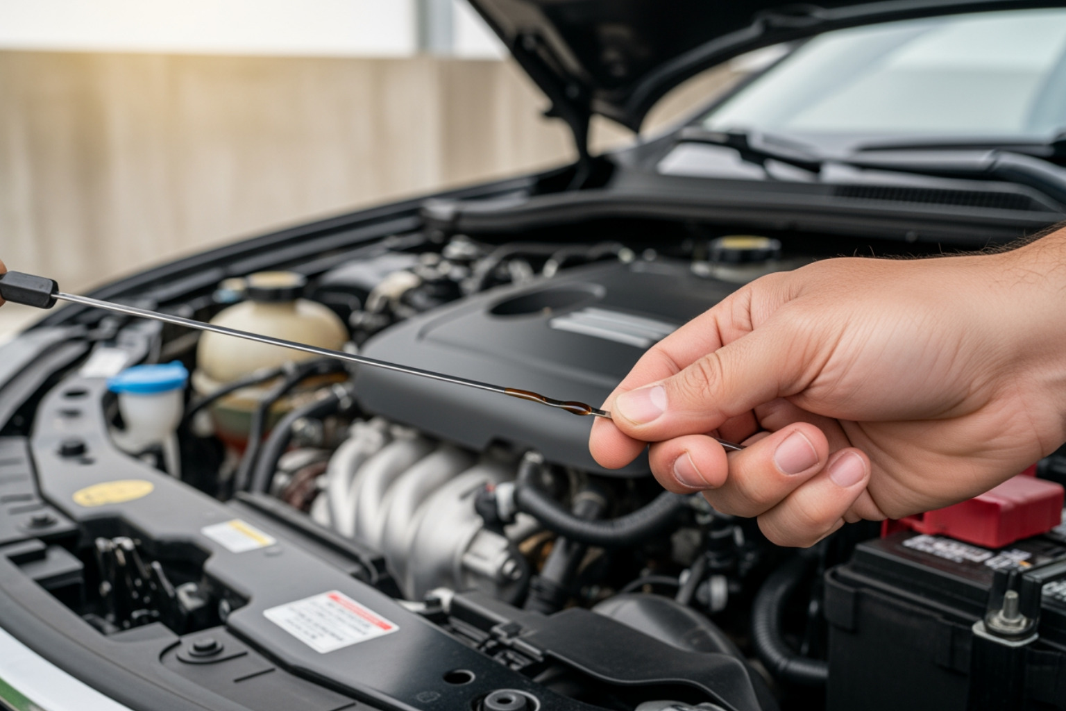 checking transmission dipstick for fluid level and condition - transmission fluid leaking