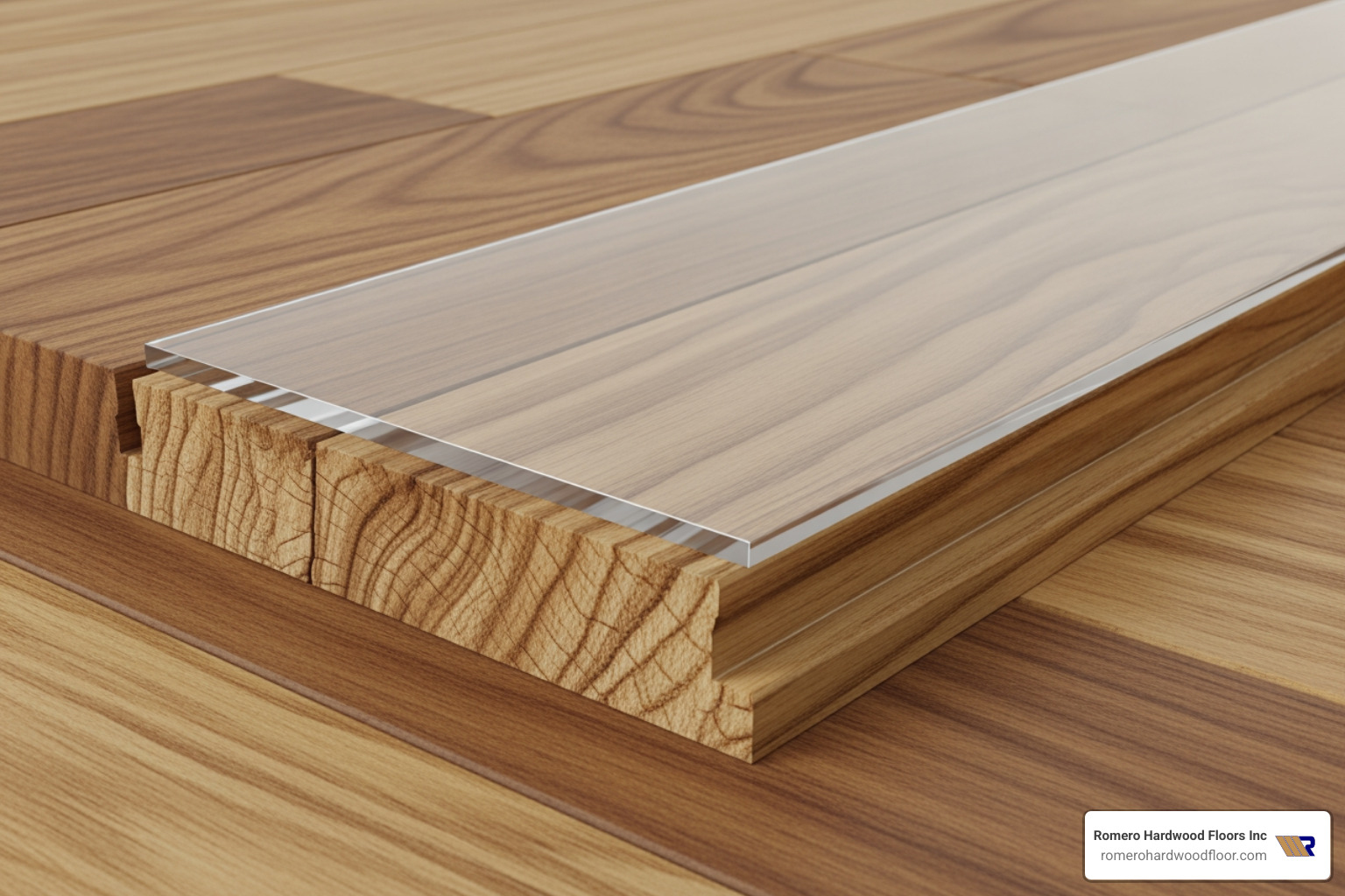 wood grain layers and polyurethane protection - light sanding hardwood floors