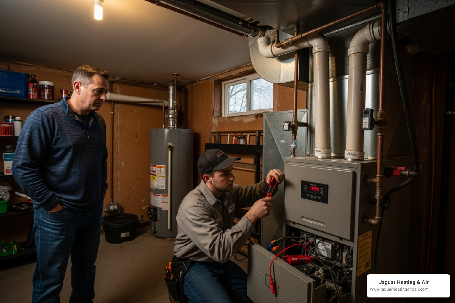 friendly HVAC technician arriving at a home during the evening - heating installation emergency in sacramento, ca