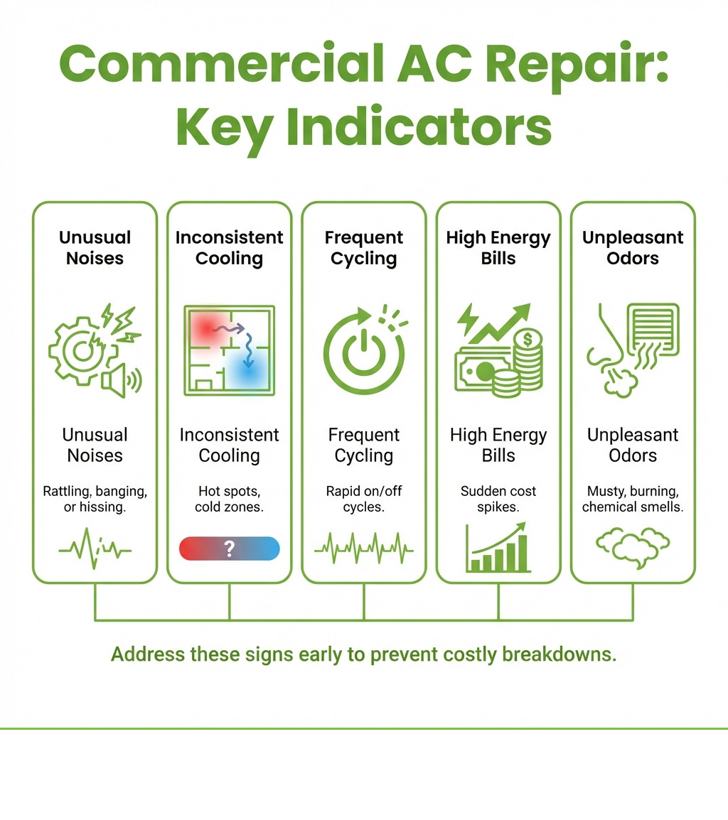 Commercial AC Repair Key Indicators Infographic - air conditioner commercial repair infographic 