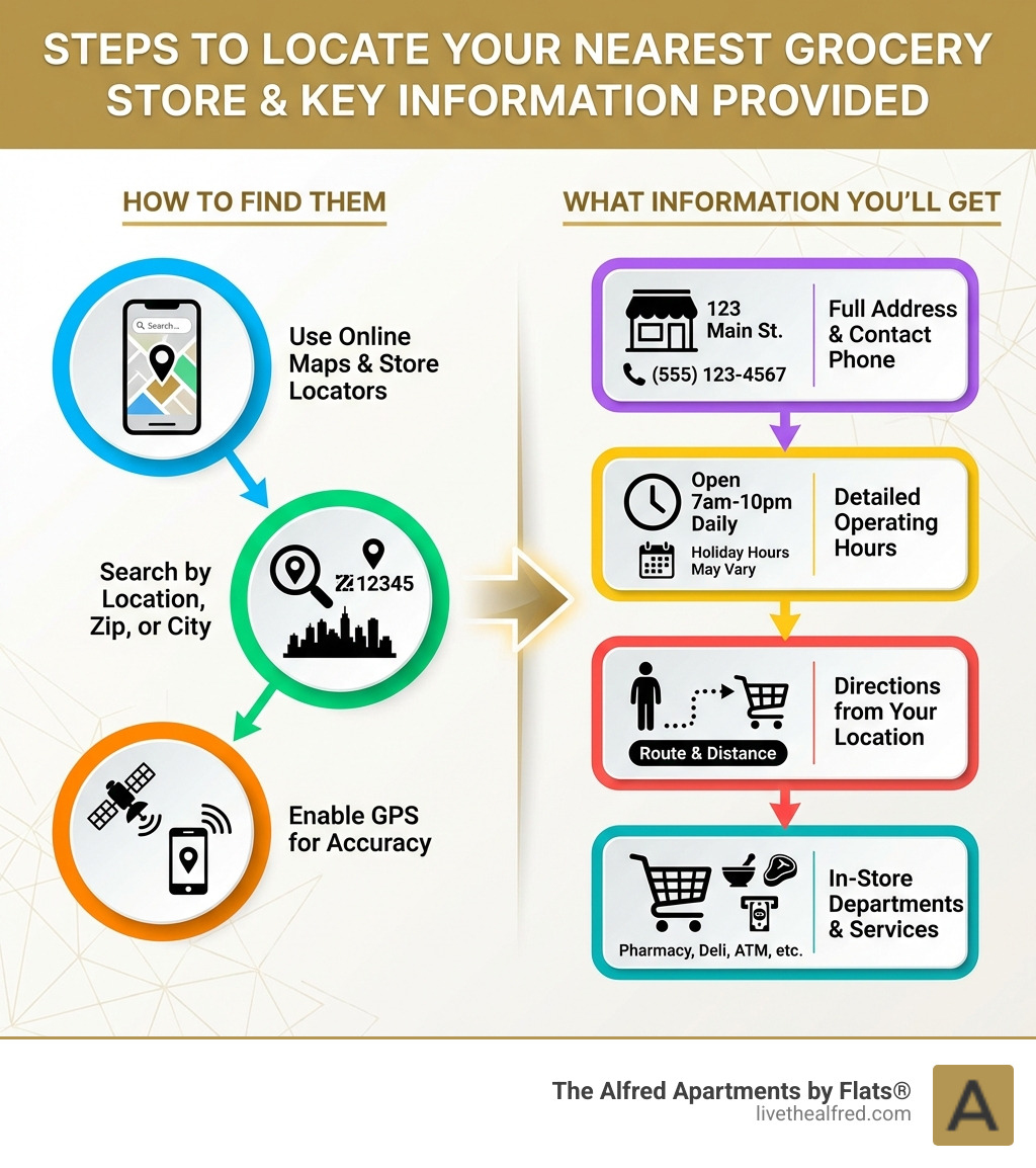 Infographic: Steps to Locate Your Nearest Grocery Store with Key Information Provided - nearby grocery stores infographic Infographic: Steps to Locate Your Nearest Grocery Store with Key Information Provided - nearby grocery stores infographic