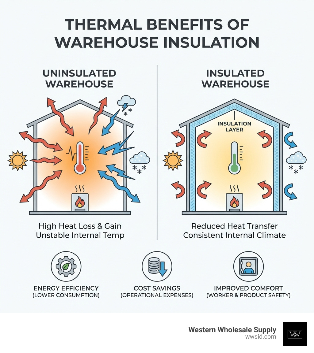 thermal image of insulated vs uninsulated wall - Warehouse insulation materials thermal image of insulated vs uninsulated wall - Warehouse insulation materials