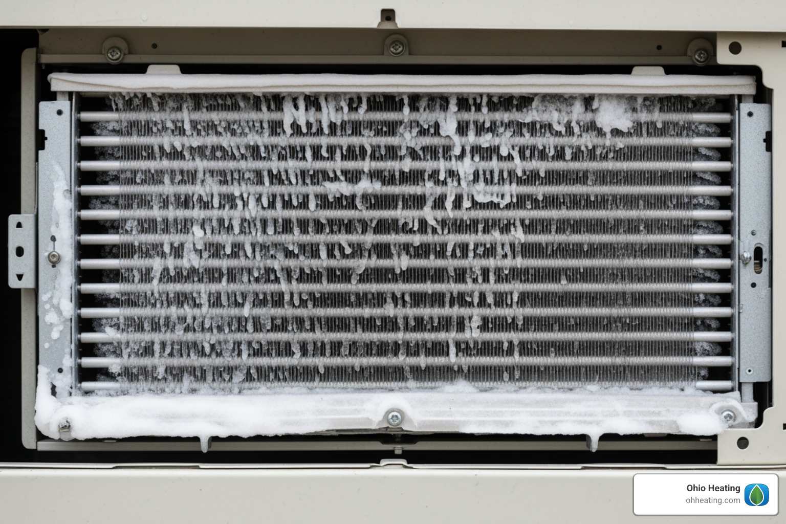 frozen evaporator coils on an AC unit - same day AC repair