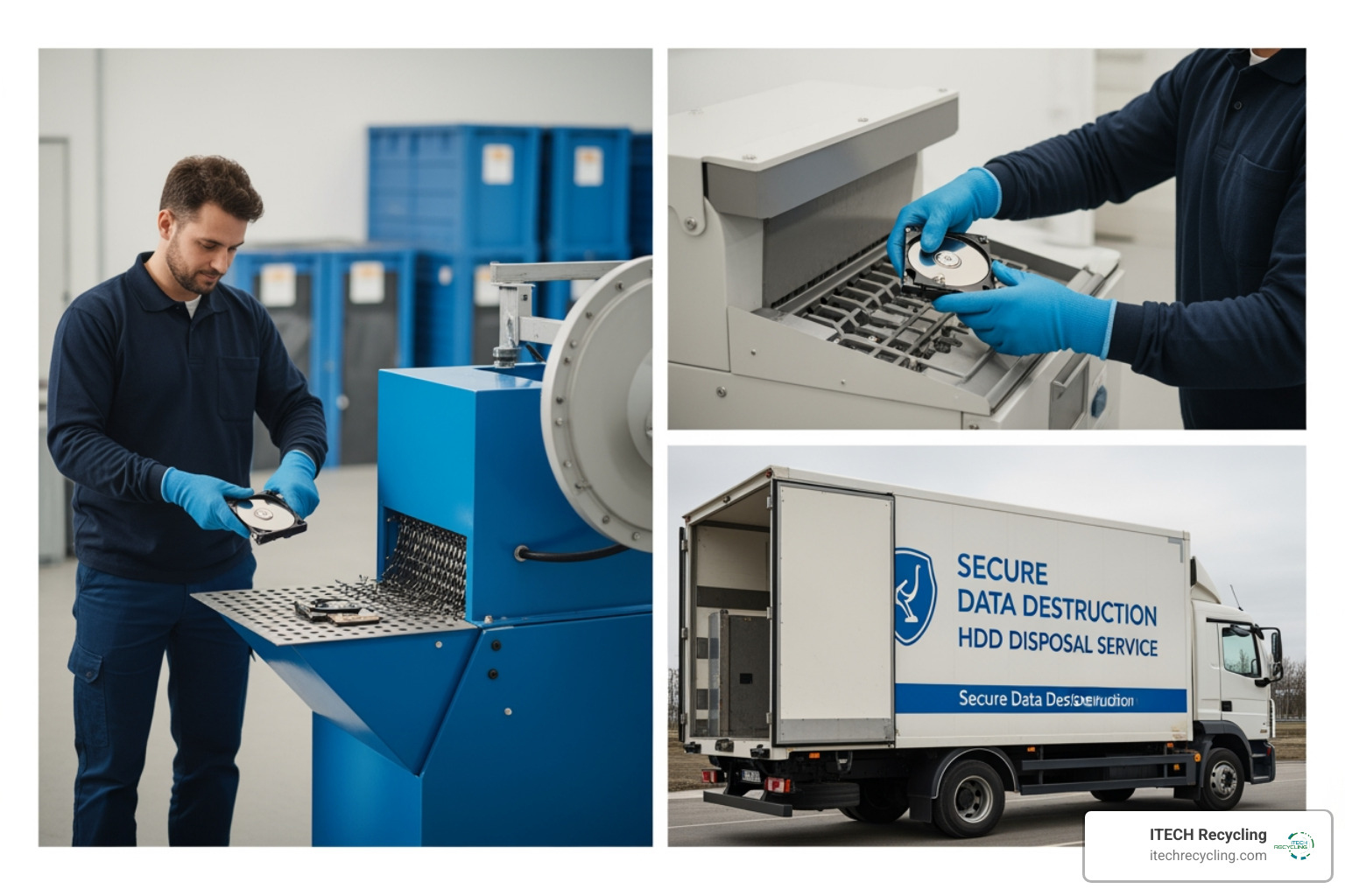 industrial hard drive shredder - HDD disposal service