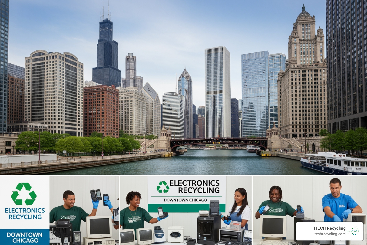 City of Chicago Household Chemicals & Computer Recycling Facility entrance and signage - electronics recycling downtown chicago