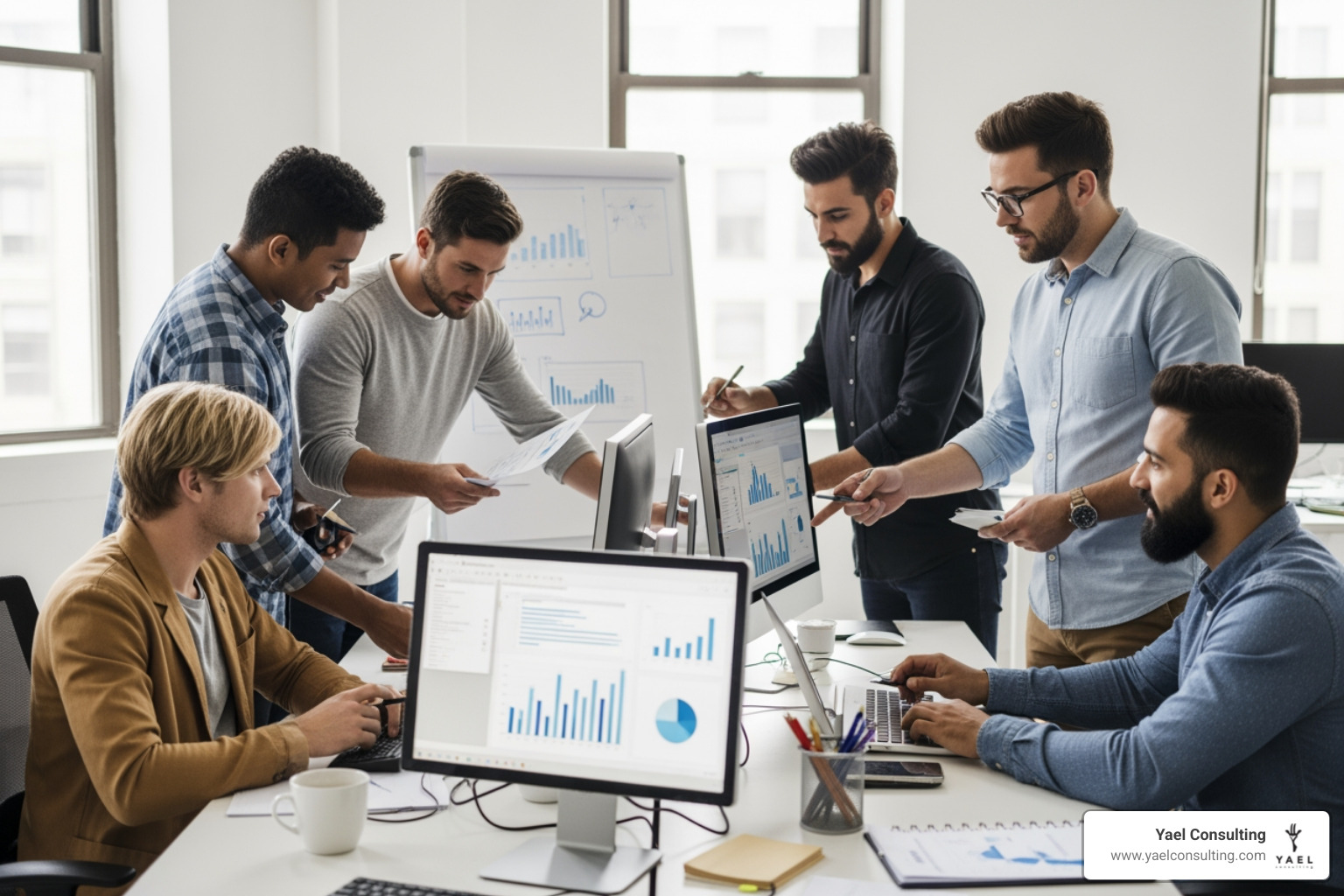 marketing team analyzing data - Drive qualified leads marketing team analyzing data - Drive qualified leads