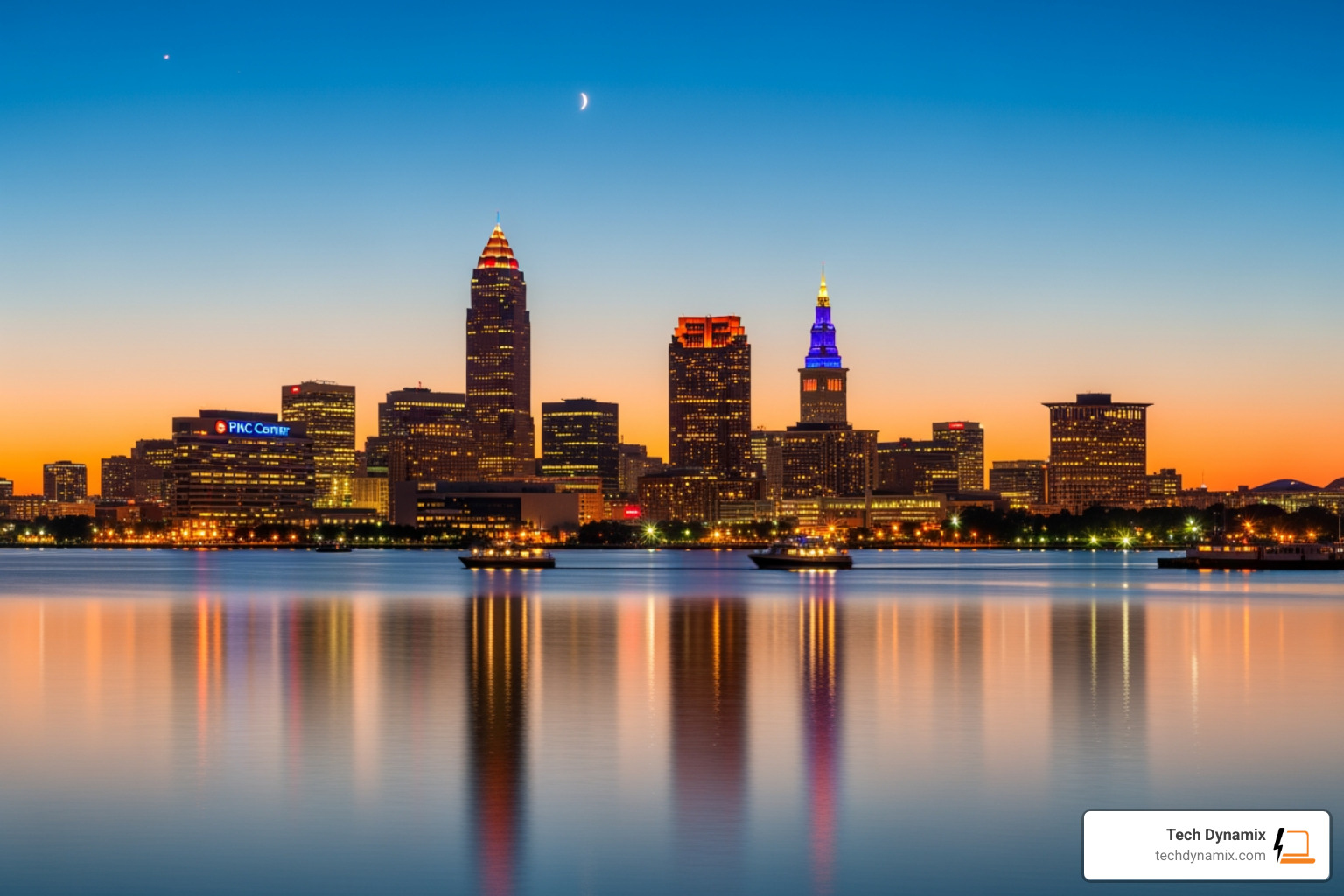 Cleveland skyline and business district - cloud migration Ohio