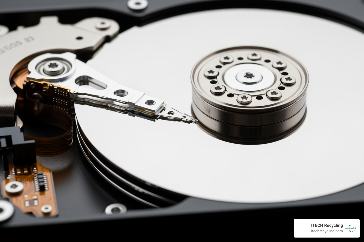 hard drive platter and needle - dispose of old hard drives