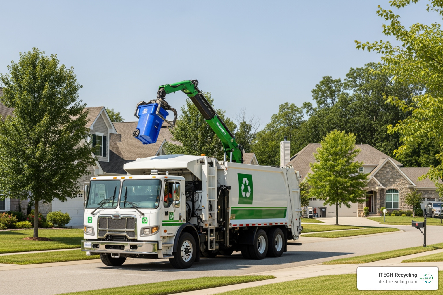 recycling collection truck - downers grove recycling center