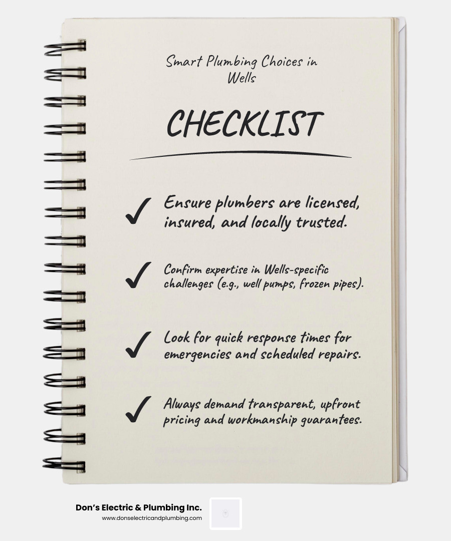 infographic showing cost-effective plumbing repair decision tree for Wells NY homeowners including when to call for emergency service versus scheduled maintenance, checklist of questions to ask plumbers, and preventative maintenance timeline - affordable plumbing repair in wells, ny infographic checklist-notebook infographic showing cost-effective plumbing repair decision tree for Wells NY homeowners including when to call for emergency service versus scheduled maintenance, checklist of questions to ask plumbers, and preventative maintenance timeline - affordable plumbing repair in wells, ny infographic checklist-notebook