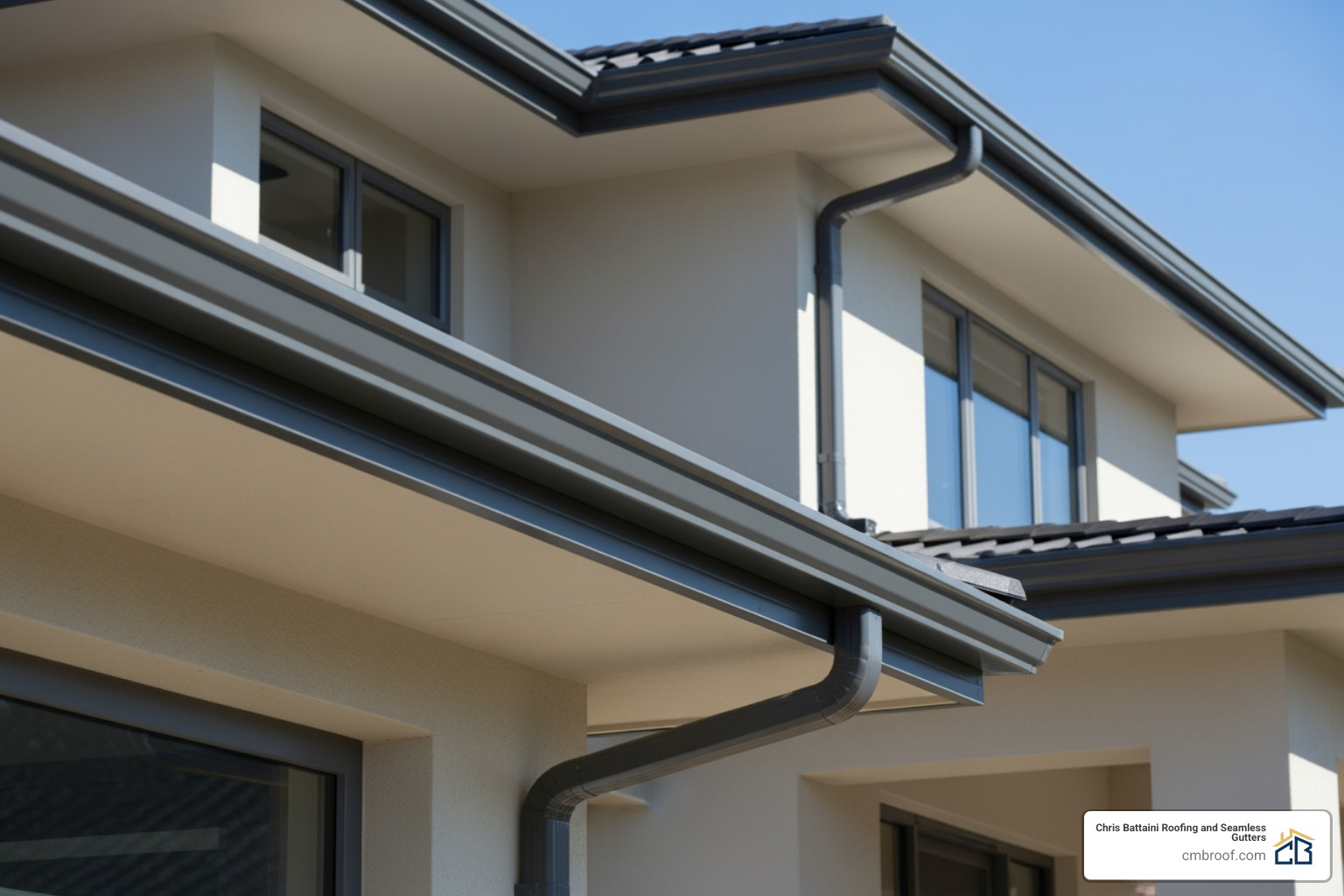 comparing a continuous gutter run to a sectional gutter with visible joints - Best seamless gutters comparing a continuous gutter run to a sectional gutter with visible joints - Best seamless gutters
