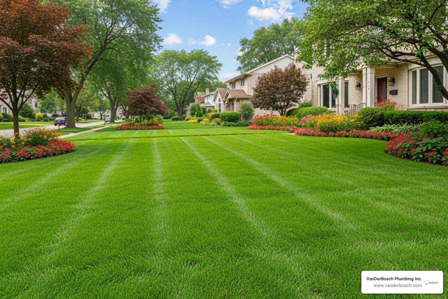 pristine Chicago lawn after sewer repair - chicago pipe relining