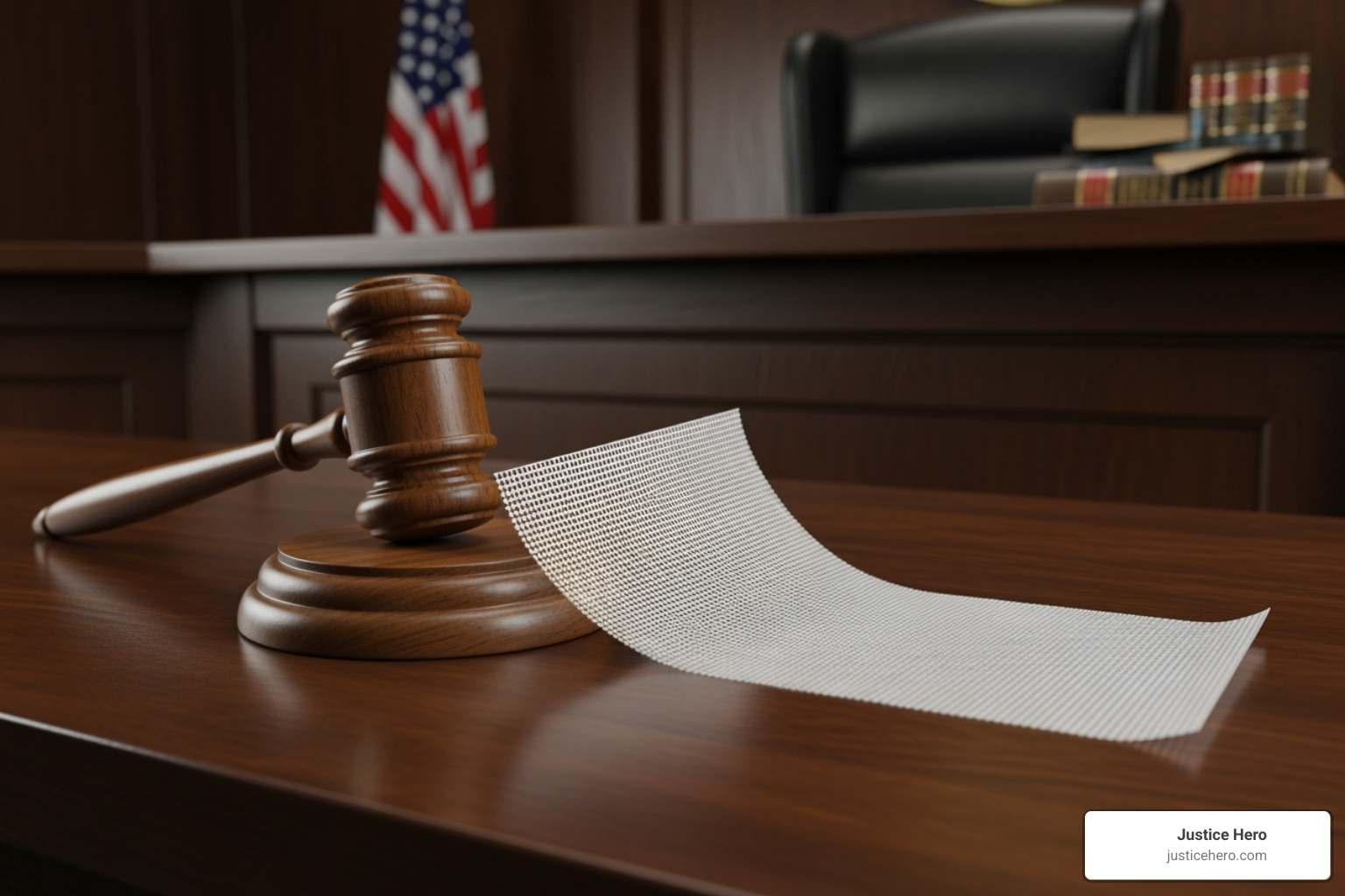 courtroom gavel and medical device - what is the latest update on the hernia mesh lawsuit