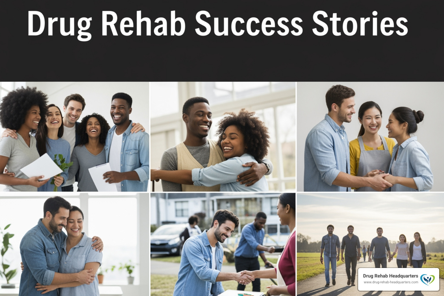 A supportive group therapy session where diverse individuals are sharing their experiences in a safe, clinical environment - Drug Rehab Success Stories