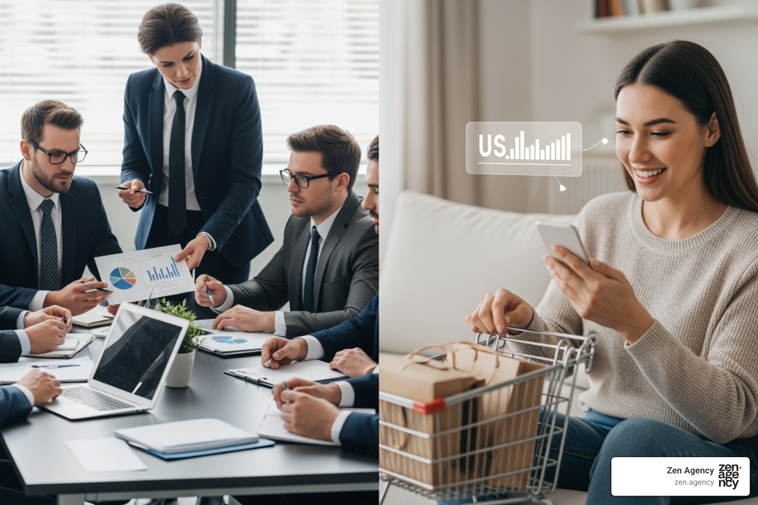 professional business meeting vs consumer shopping - b2b and b2c lead generation professional business meeting vs consumer shopping - b2b and b2c lead generation