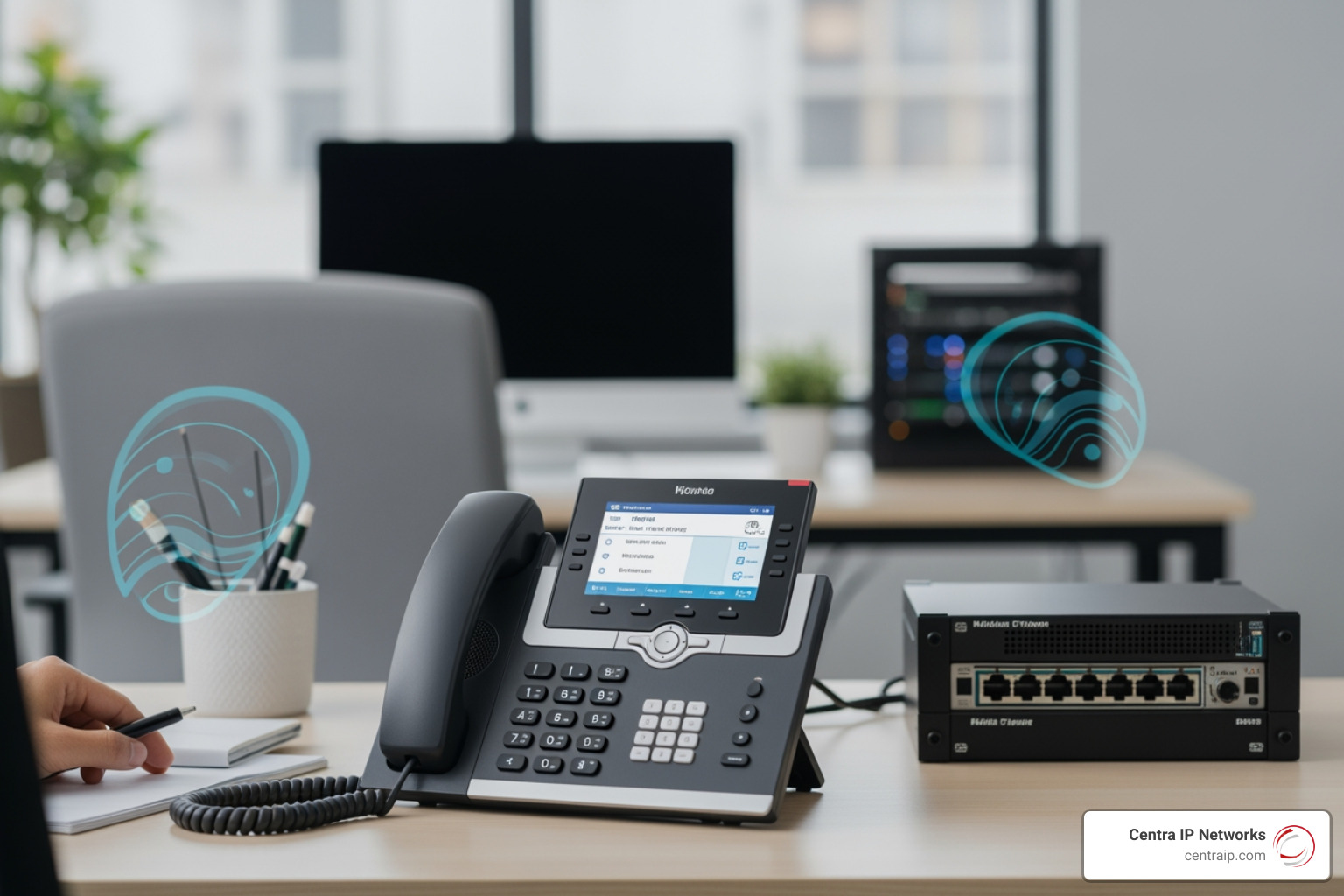remote employee using a business mobile app on a smartphone while sitting in a home office - ip phone systems small business remote employee using a business mobile app on a smartphone while sitting in a home office - ip phone systems small business