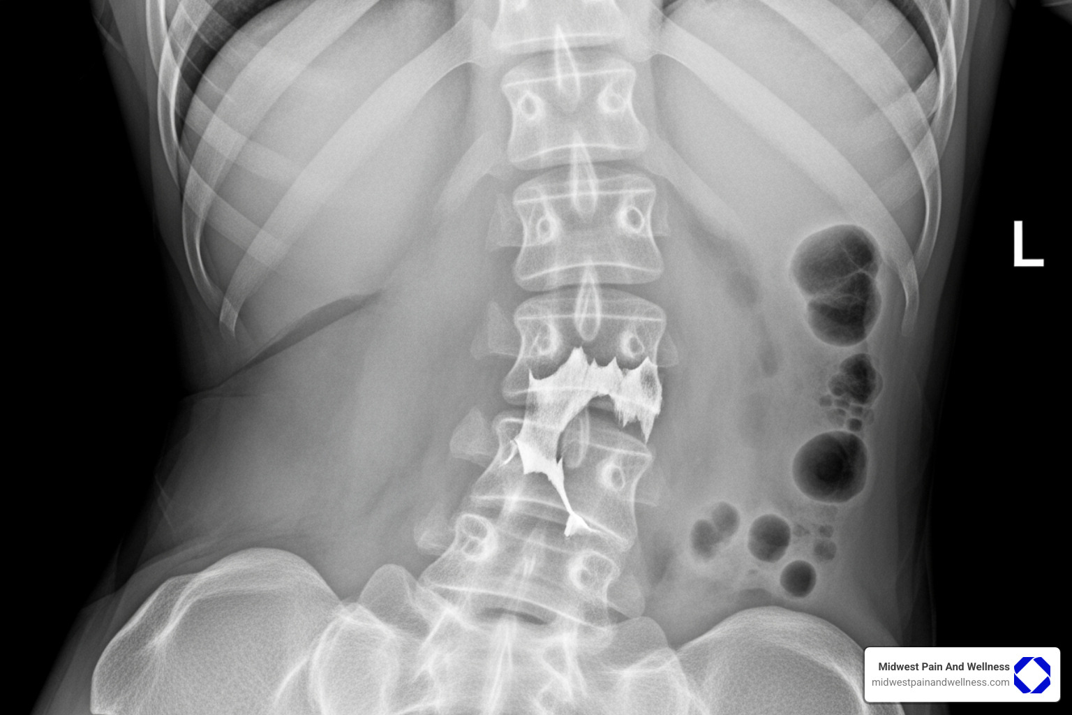 spinal X-ray showing a compression fracture - Vertebral Compression Fracture Treatment spinal X-ray showing a compression fracture - Vertebral Compression Fracture Treatment