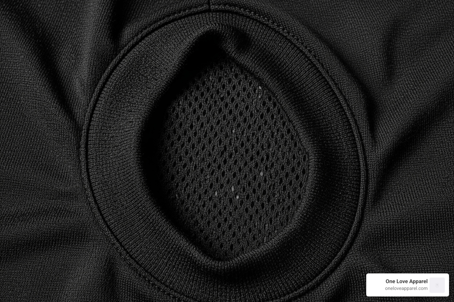 close-up of mesh ventilation panels on a gym shirt - breathable sports top close-up of mesh ventilation panels on a gym shirt - breathable sports top