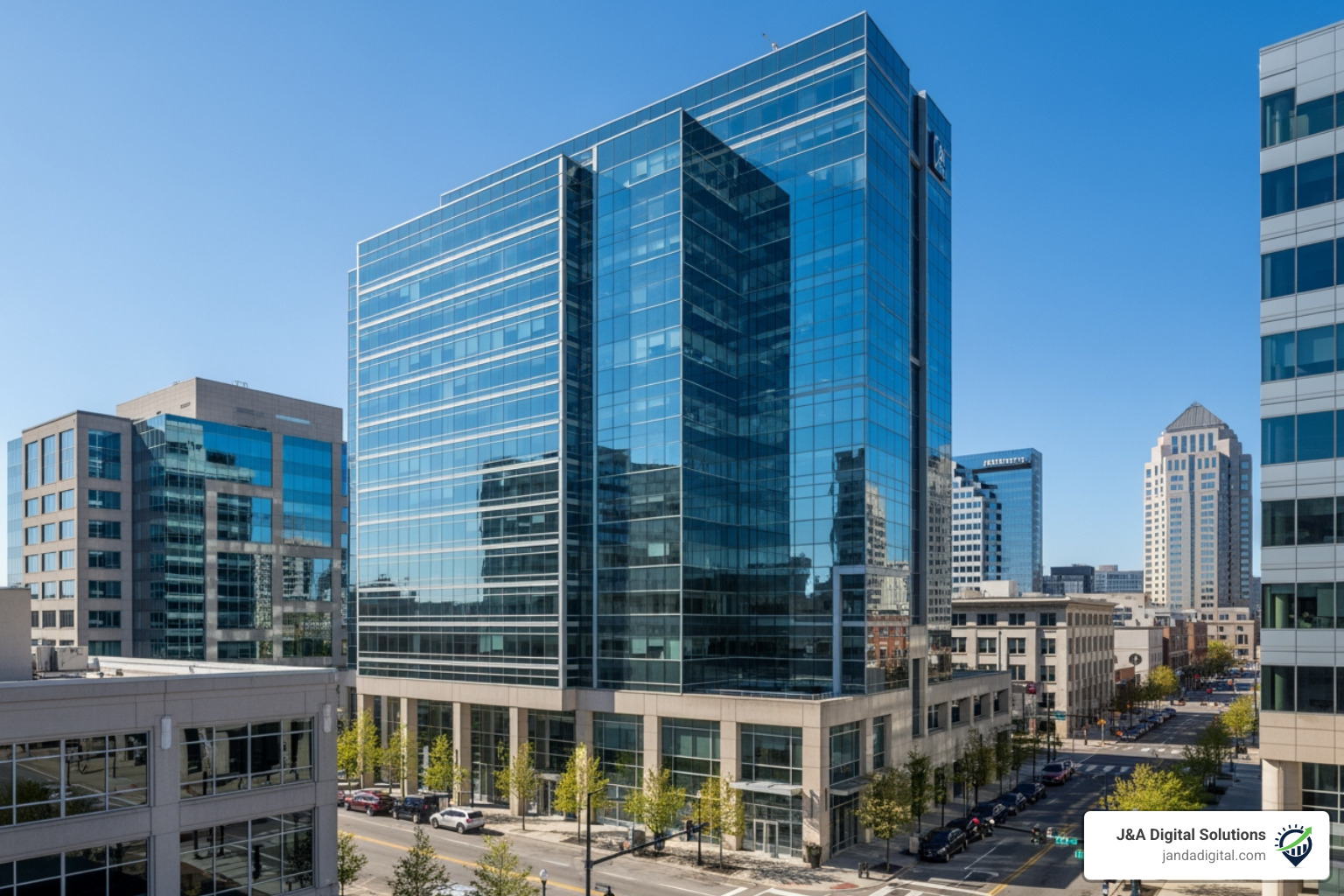 Modern office building in Columbus Ohio representing commercial cleaning opportunities - cleaning lead generation Modern office building in Columbus Ohio representing commercial cleaning opportunities - cleaning lead generation