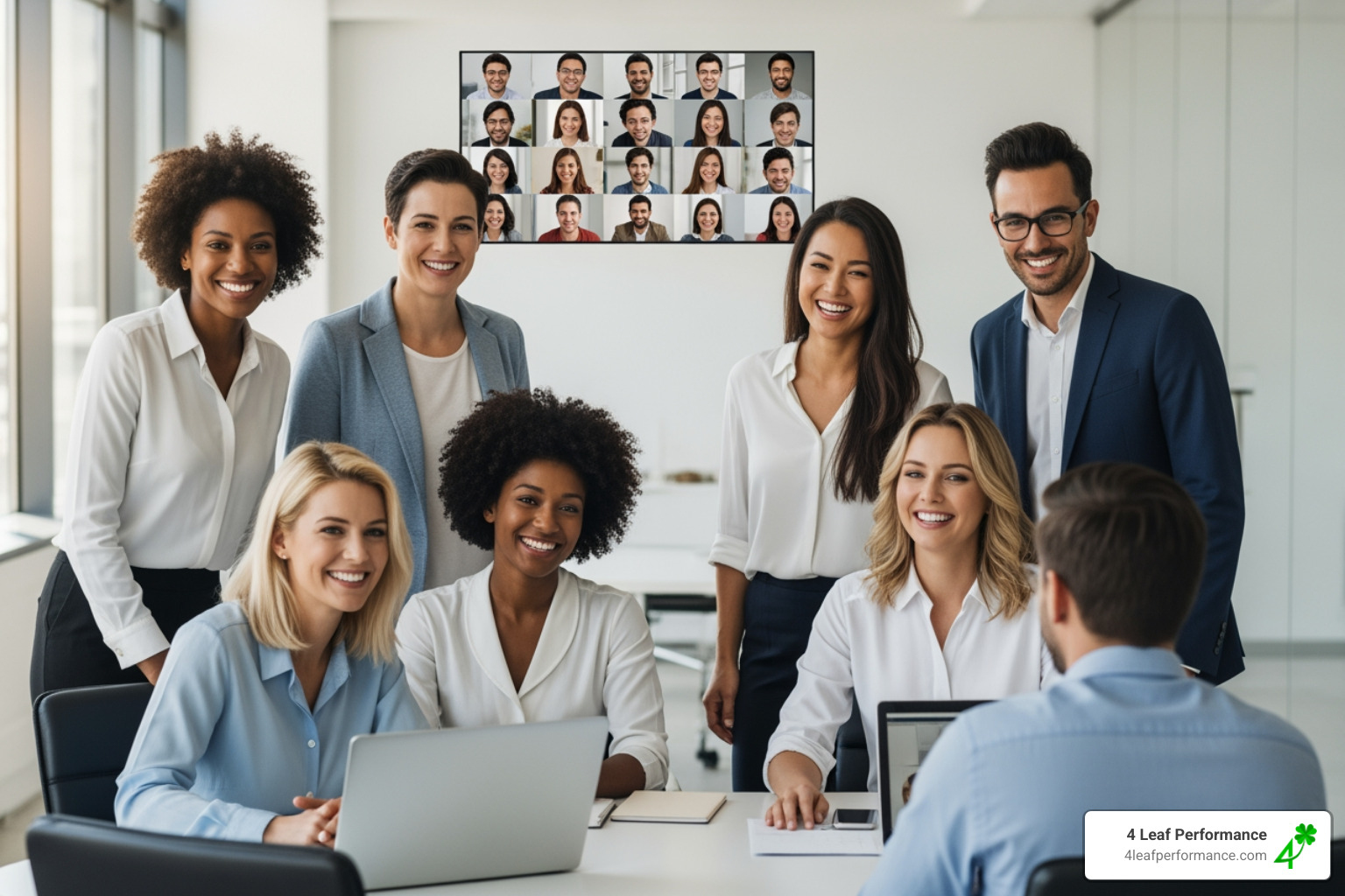 video call with many faces - team building activities that improve communication