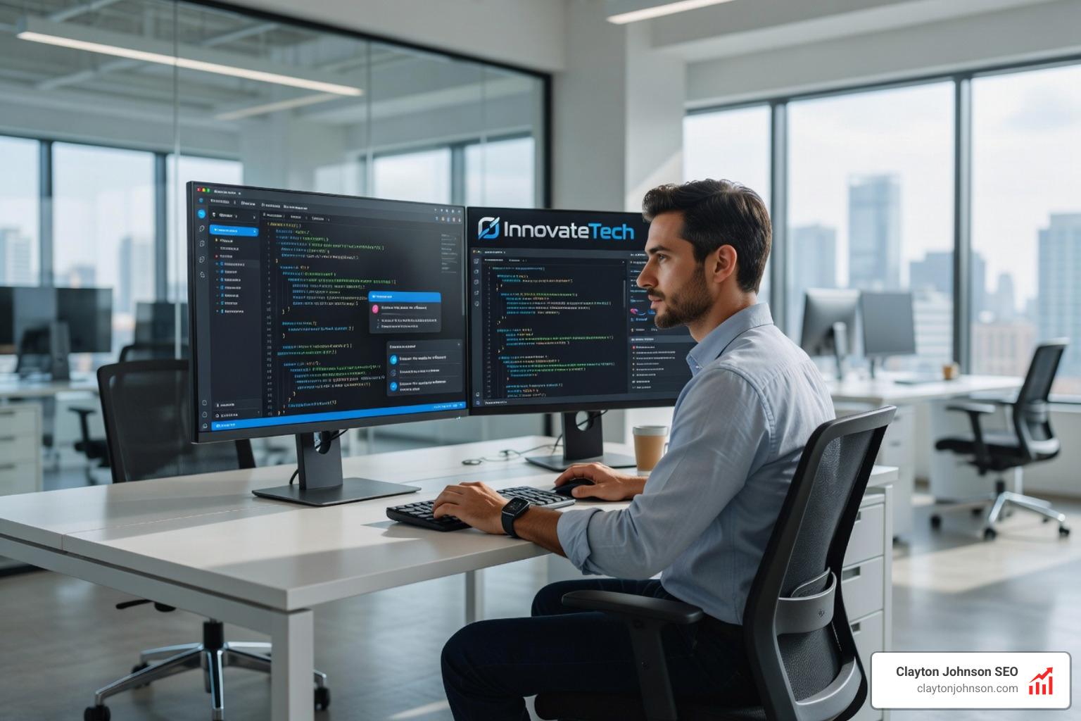 Illustration showing the evolving developer career path: from 'Line-by-Line Coder' to 'AI Shepherd' and 'Software Architect', emphasizing the shift from manual syntax to high-level system design - Coding AI growth