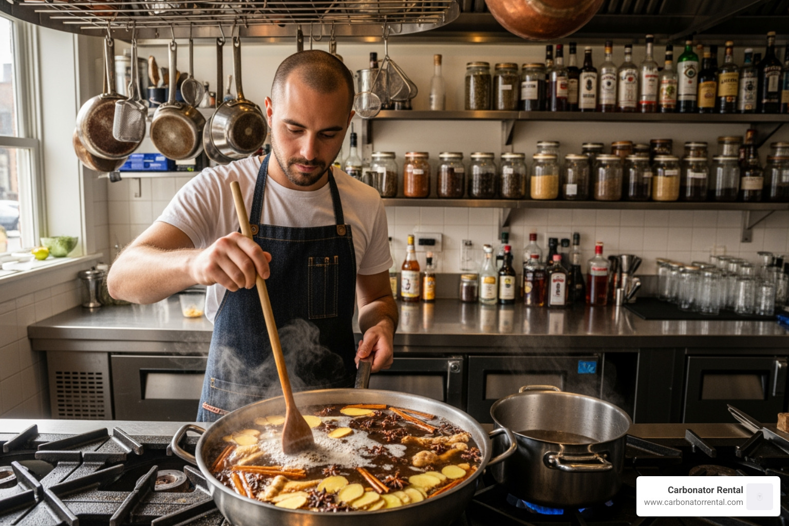 bartender preparing artisanal syrups - flavored syrups for cocktails