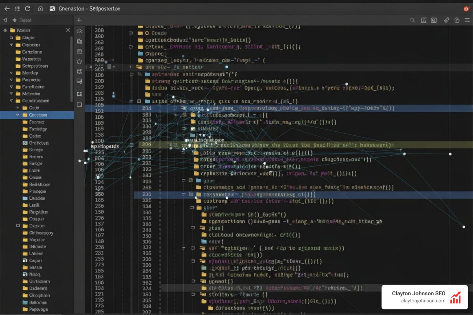 complex folder structure in a modern IDE showing dozens of interconnected files and dependencies - Claude vs GPT coding