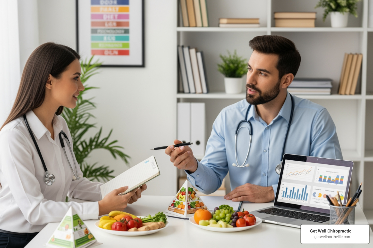 chiropractor discussing nutrition - nutrition counseling for weight loss